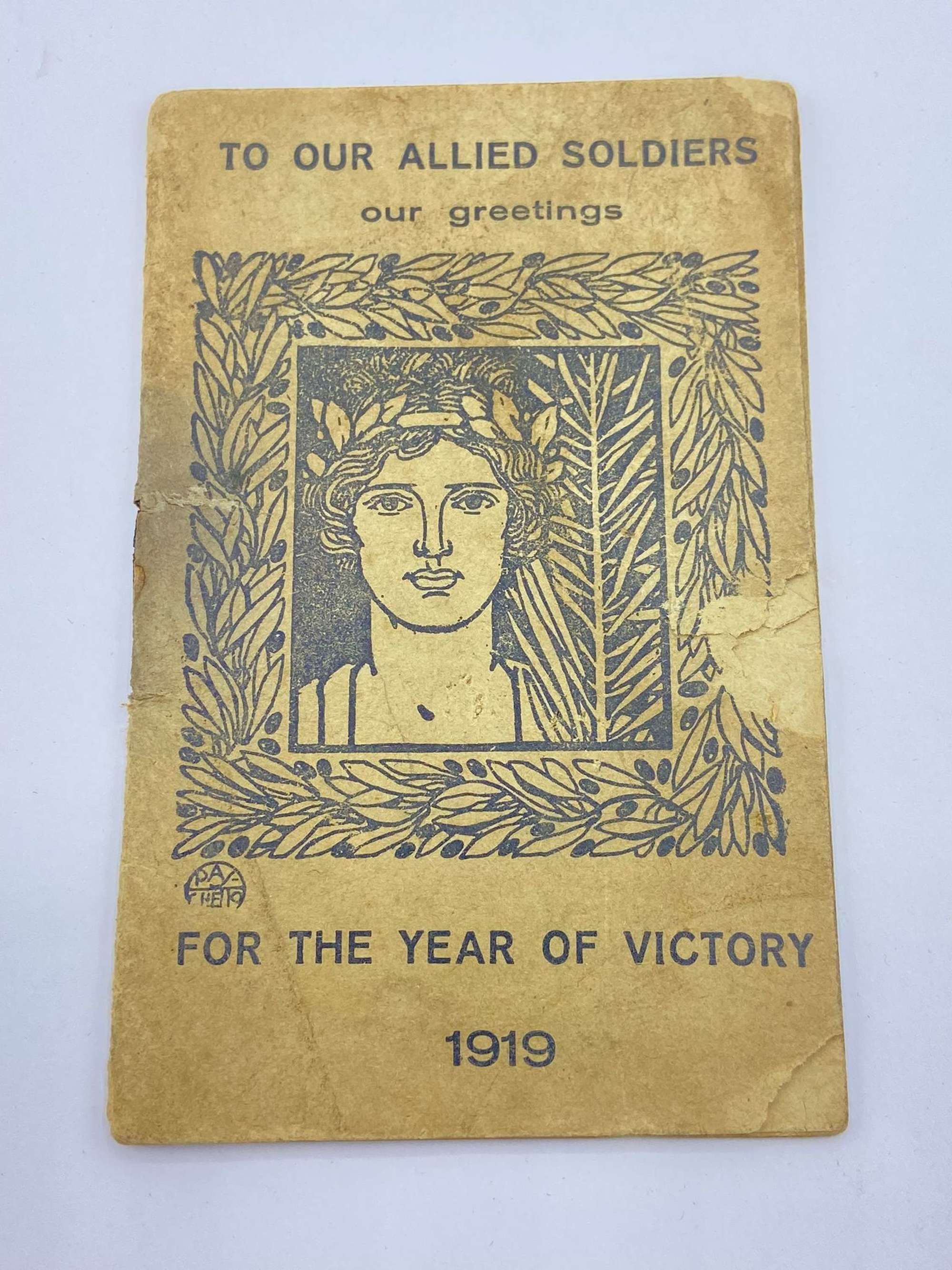WW1 Italian Made Victory Pocket Calendar For 1919