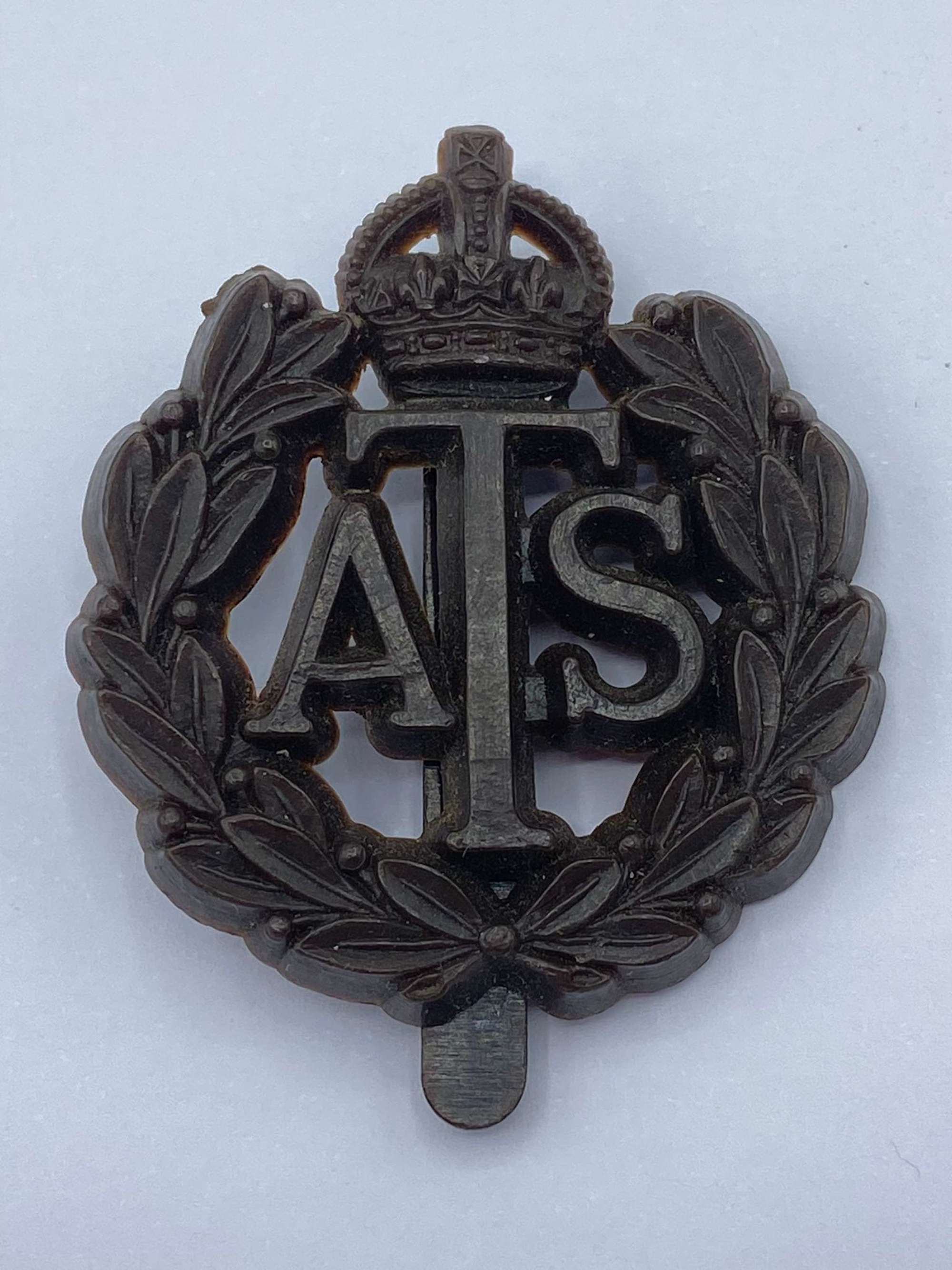 WW2 Auxiliary Territorial Service Plastic Economy Slider Cap Badge