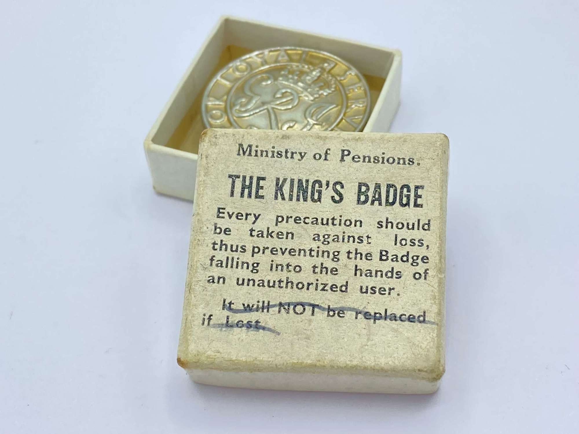 WW2 British “The Kings Badge” For Loyal Service In Original Box
