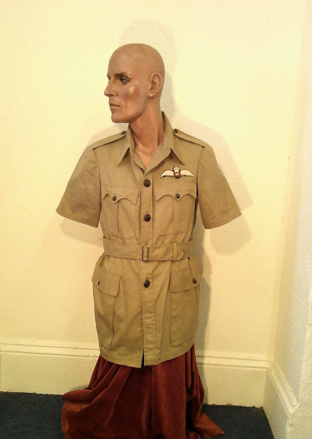 ORIGINAL 1940'S BRITISH RAF OFFICERS KHAKI DRILL BUSH JACKET