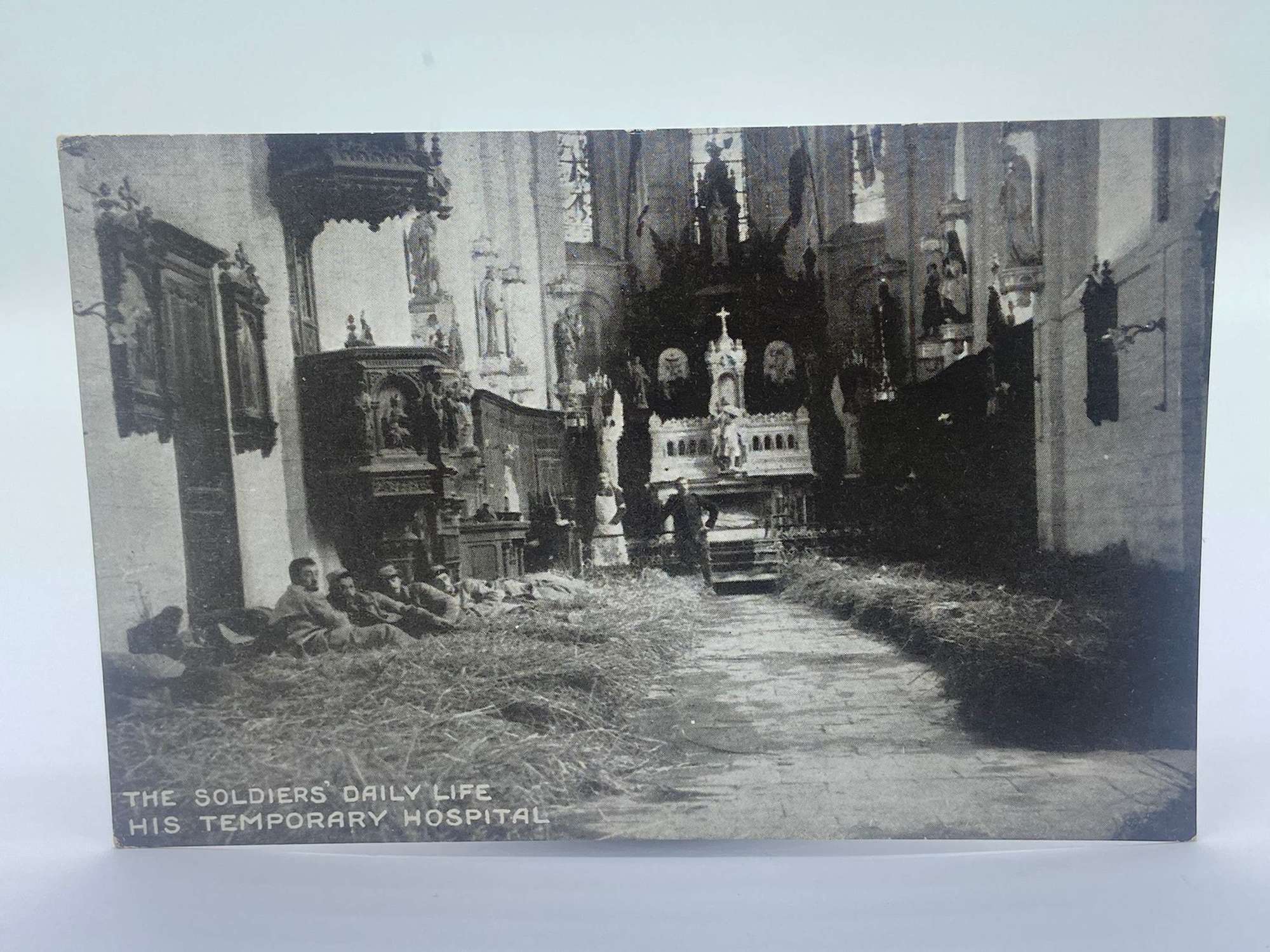WW1 The Soldiers Daily Life Church As Temporary Hospital Postcard