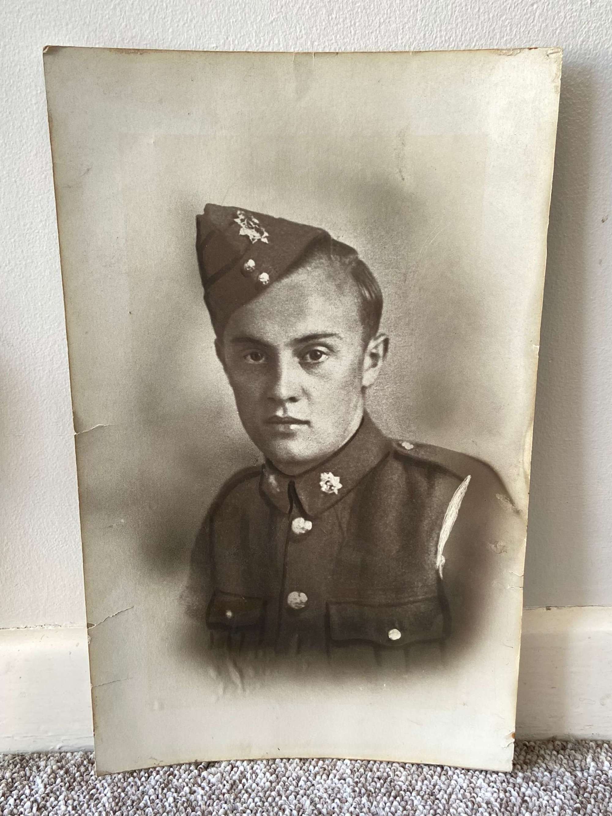 Large WW1 British Army Service Corps Soldier Portrait Photograph