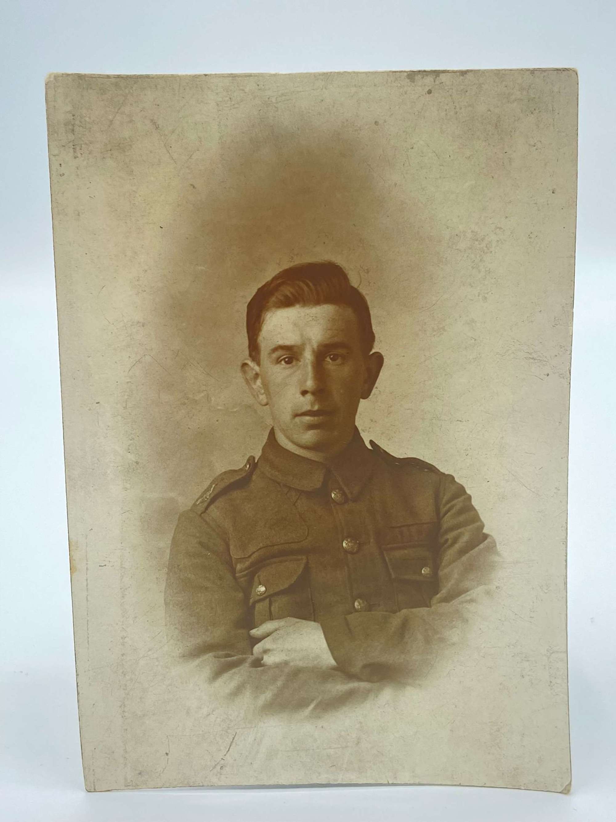 WW1 British Army General Service Young Soldier Portrait Photograph