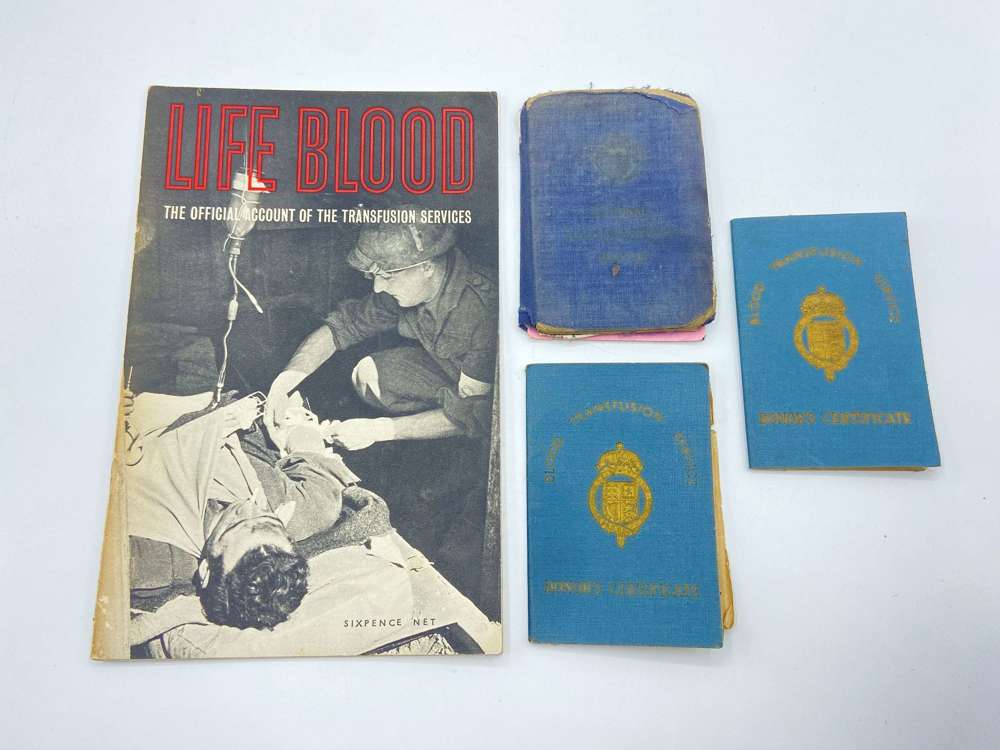 WW2 HomeFront Official Account Of Transfusions & Donors Certificates