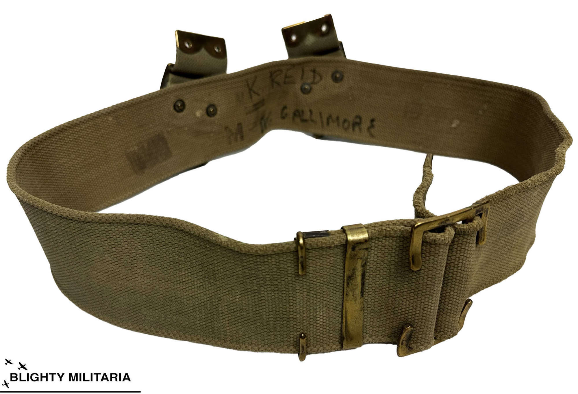 Original British Army 1908 Pattern Webbing Waist Belt
