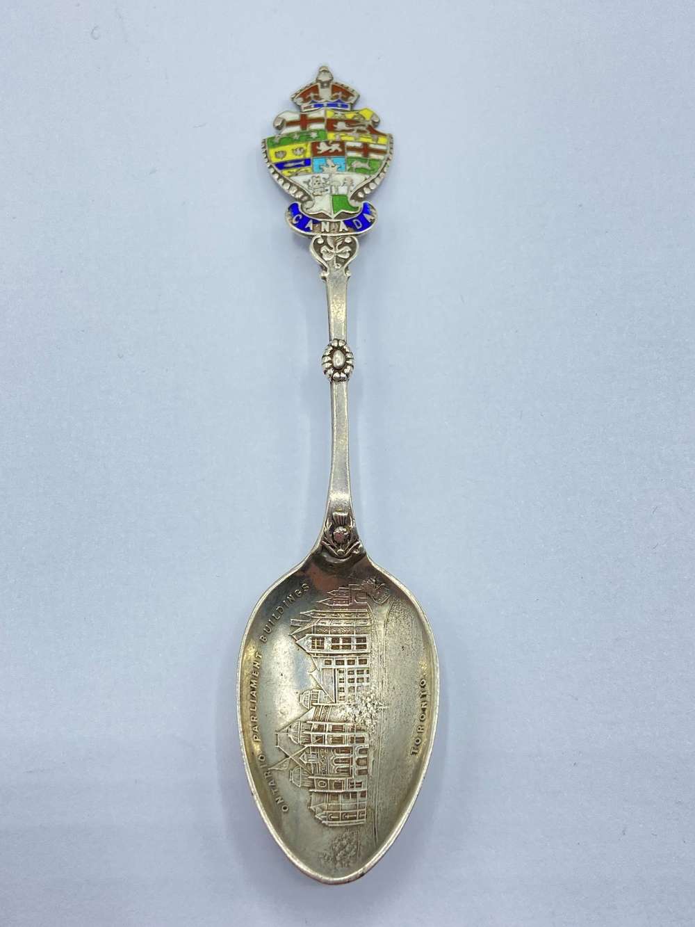 Antique Silver Toronto Ontario Parliament Building Souvenir Spoon