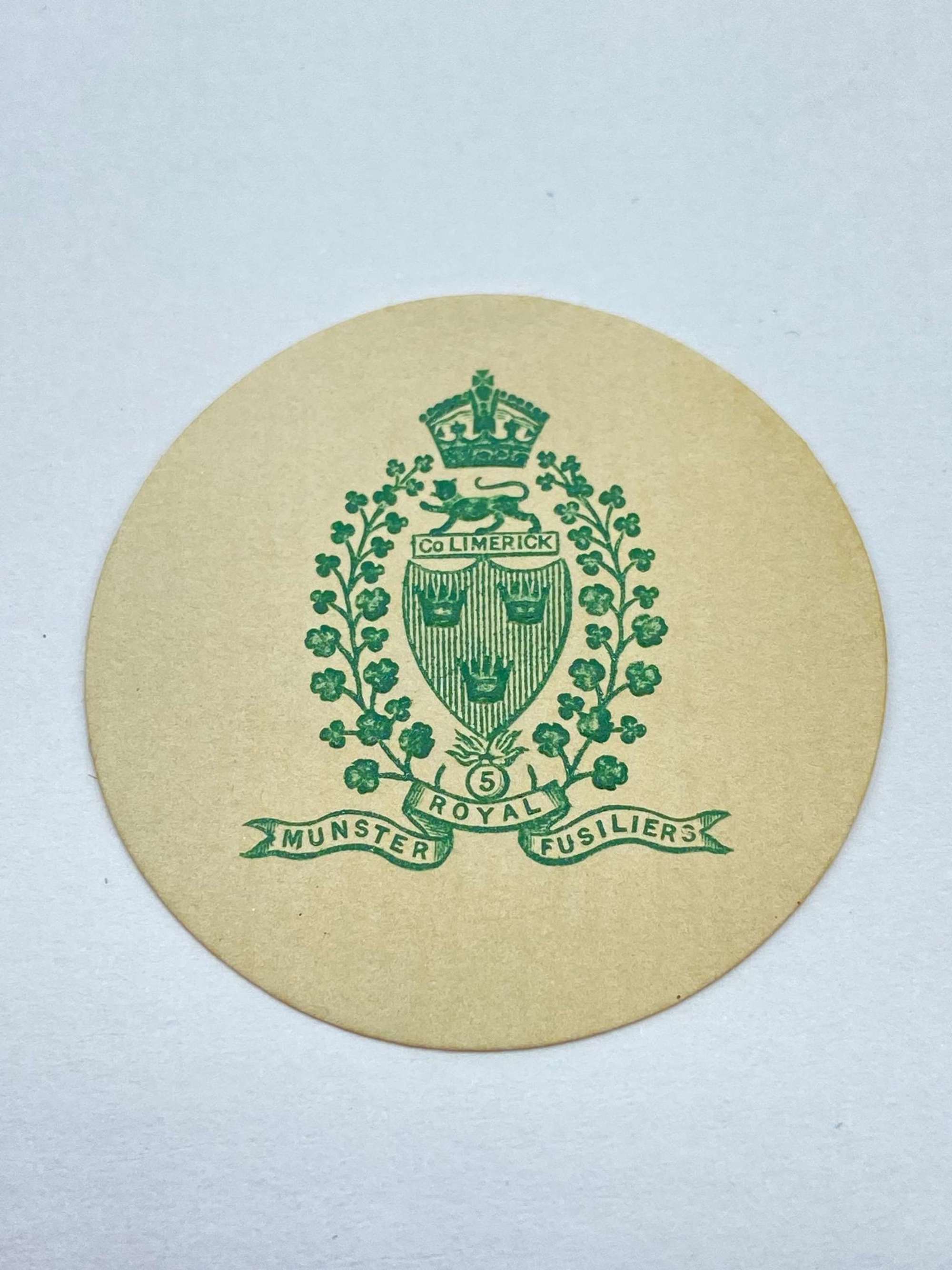 WW1 5th Royal Munster Fusiliers Embossed Crest Letter Head