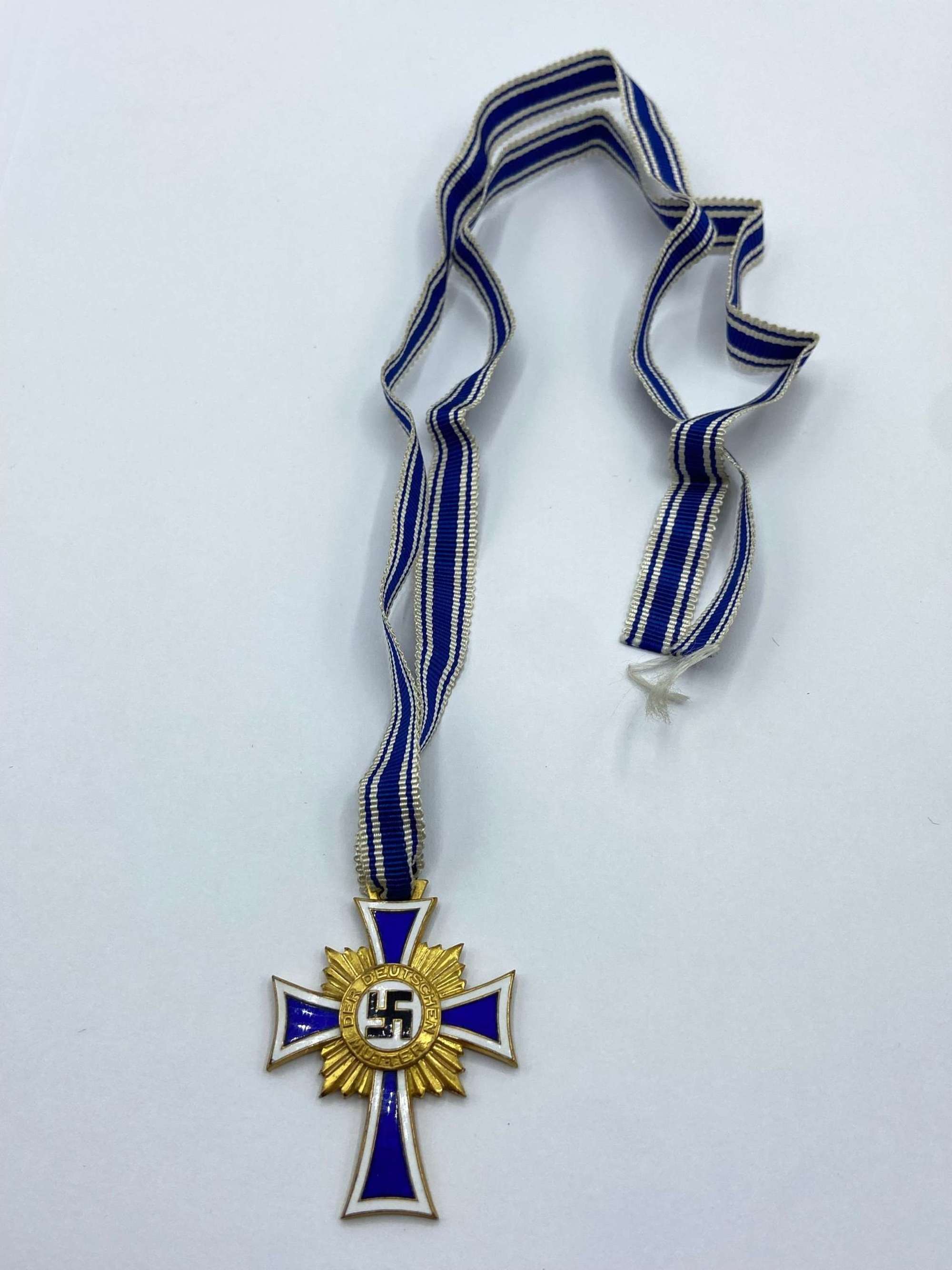 WW2 German Gold Mothers Cross & Full Length Ribbon