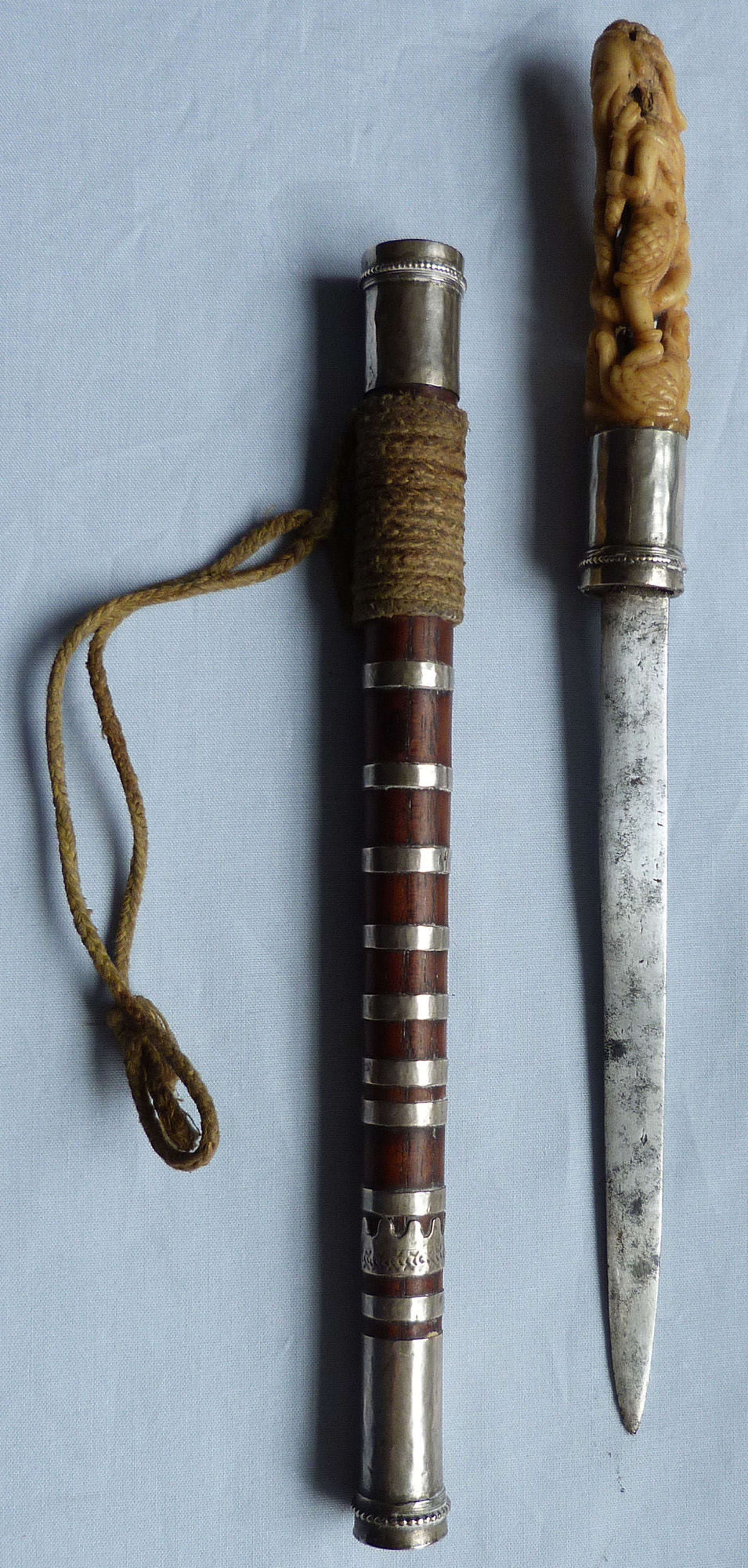 C.1900 Burmese Silver-Mounted Knife