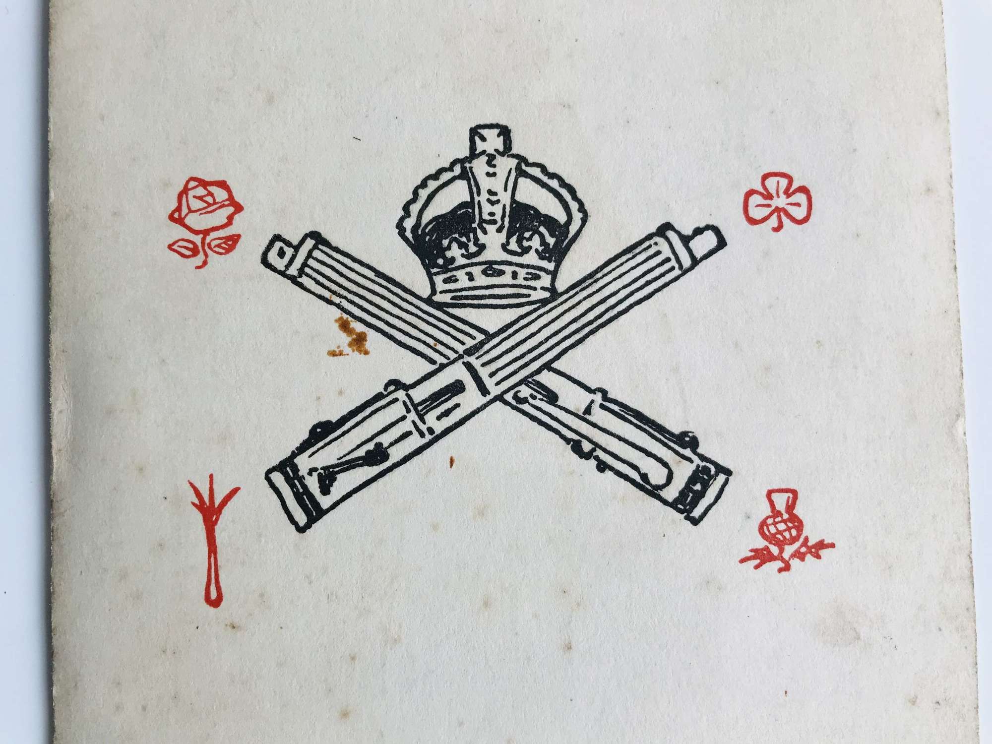 Machine gun corps Xmas card dated 1917