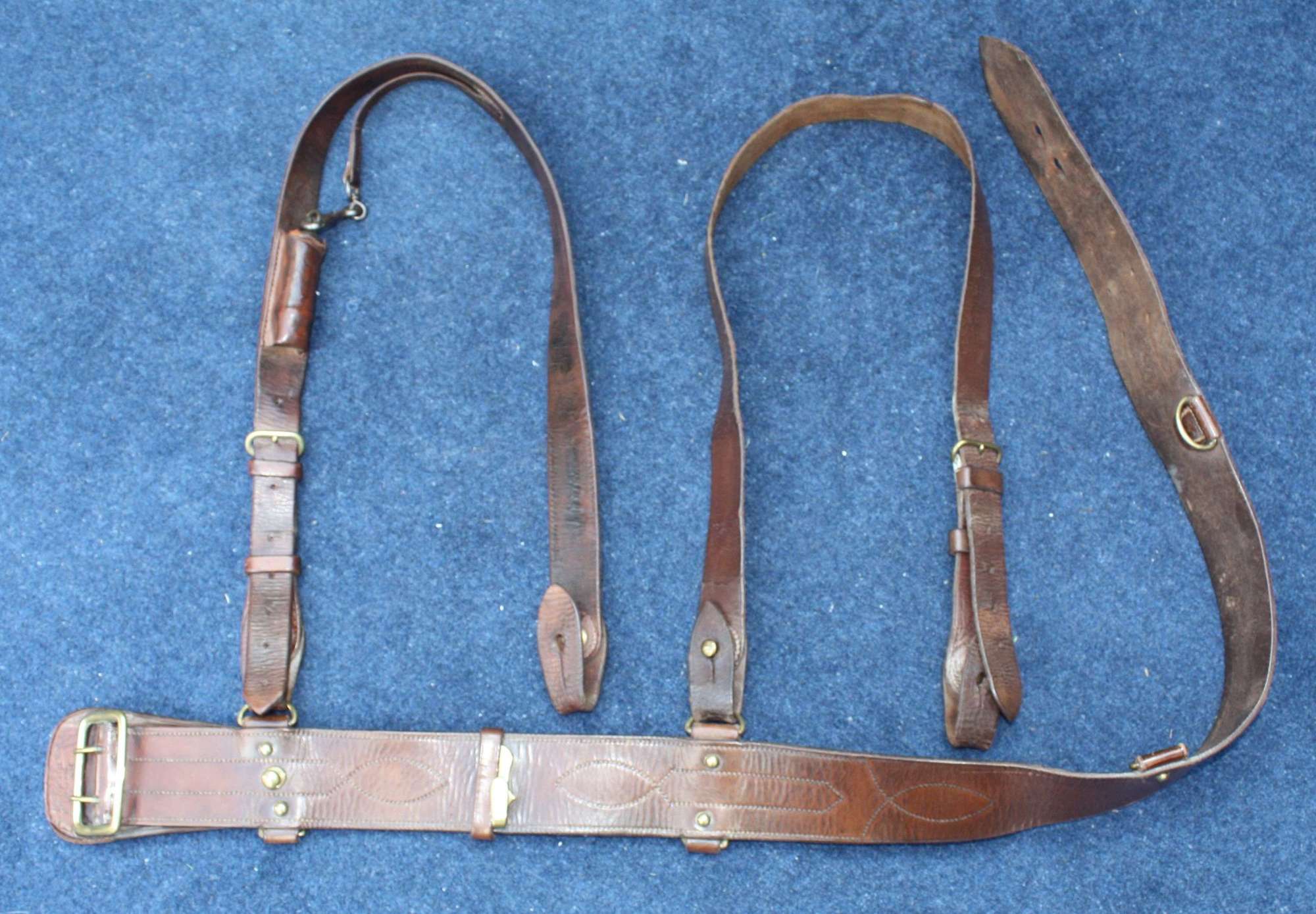 1915 Dated Double Strap British Army Officers Sam Browne Belt