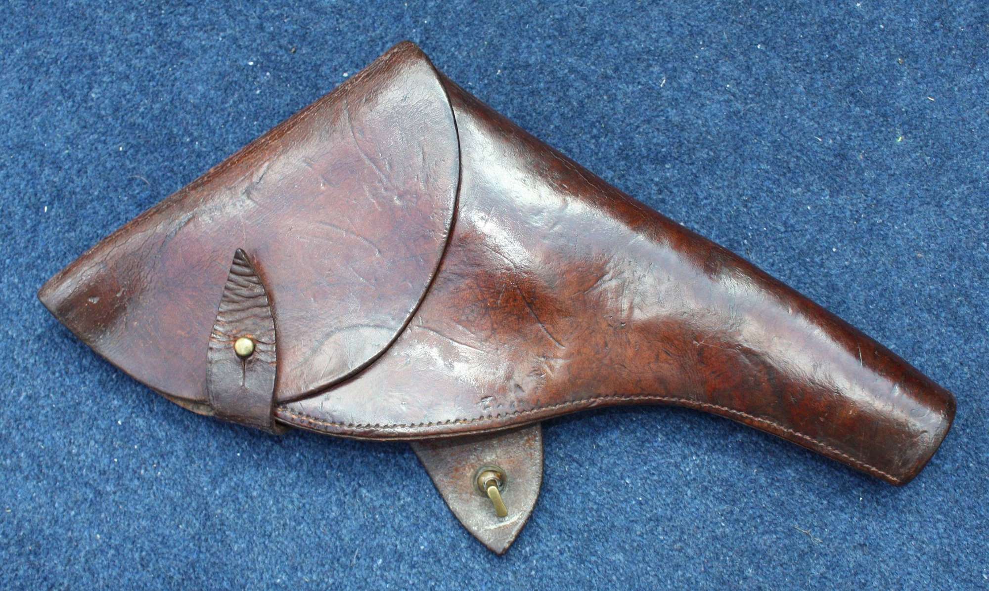 WW1 British Army Officers Leather Holster, Nice Patina.