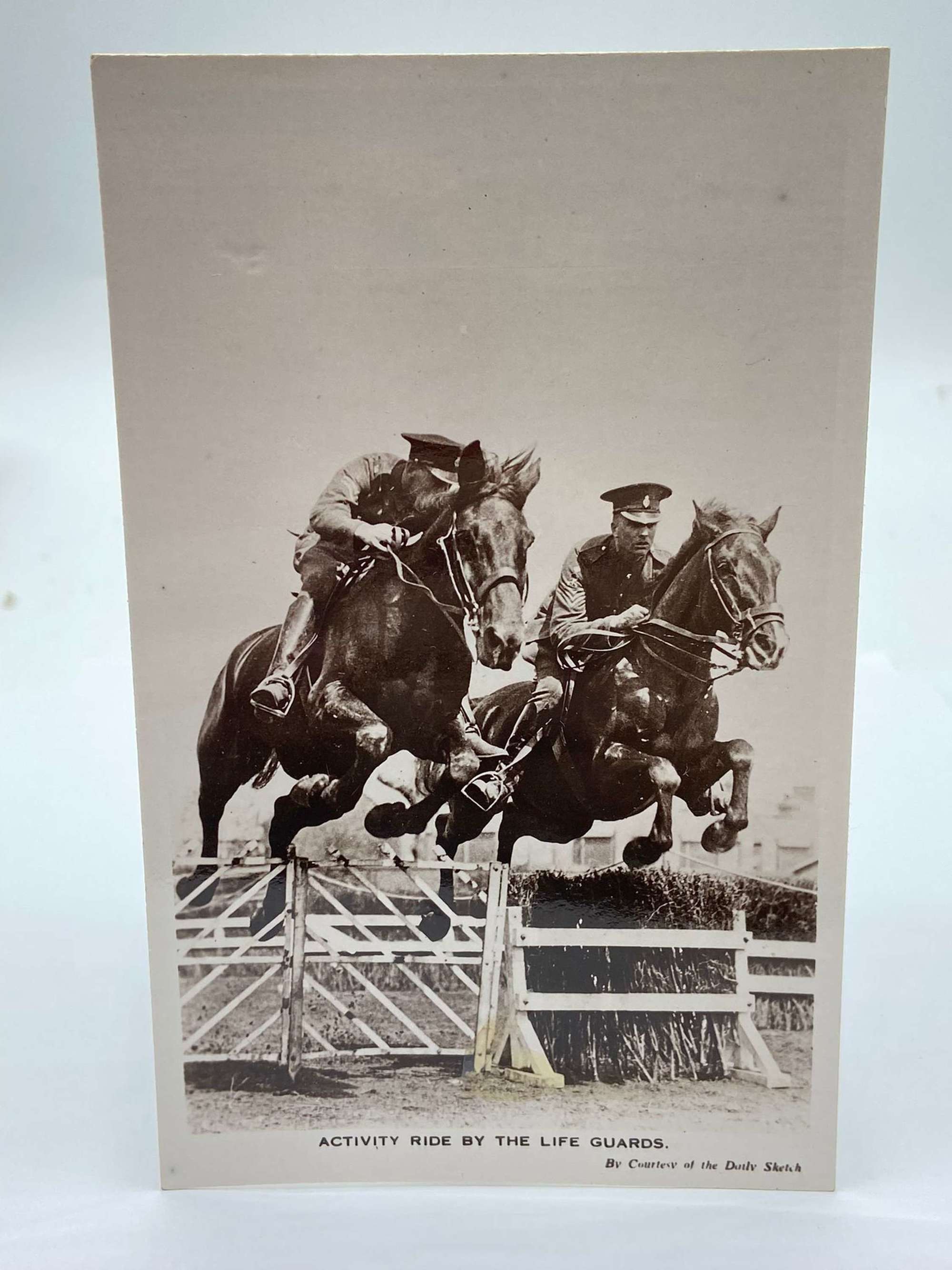 WW1 Period Activity Ride By The Life Guards Photographic Postcard