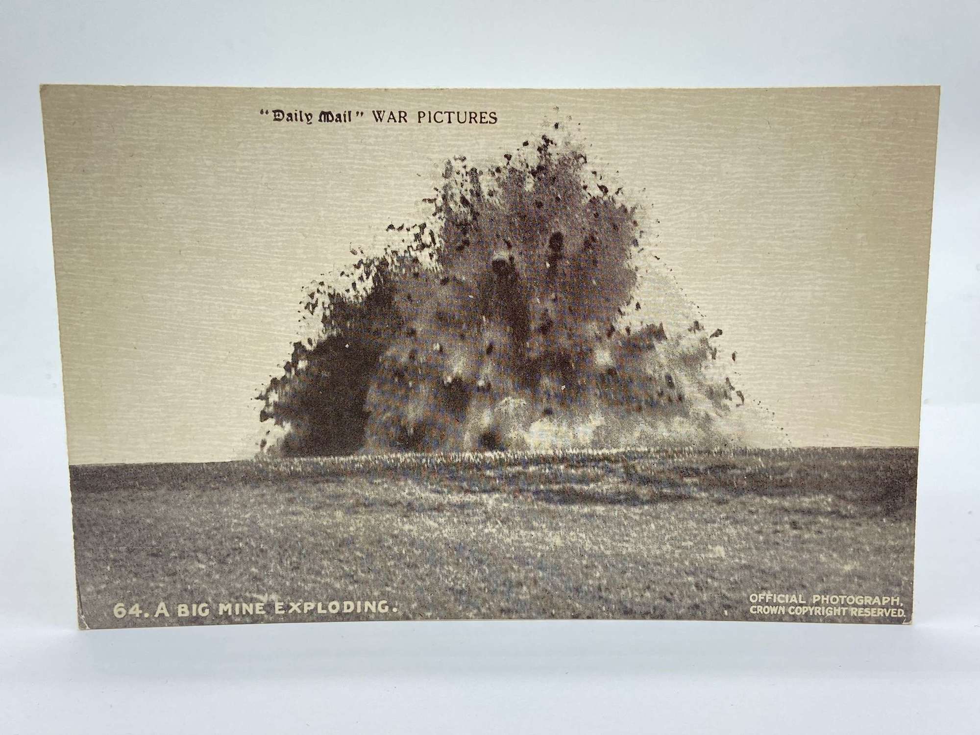 WW1 Daily Mail War Official Photograph Postcard A Big Mine Exploding