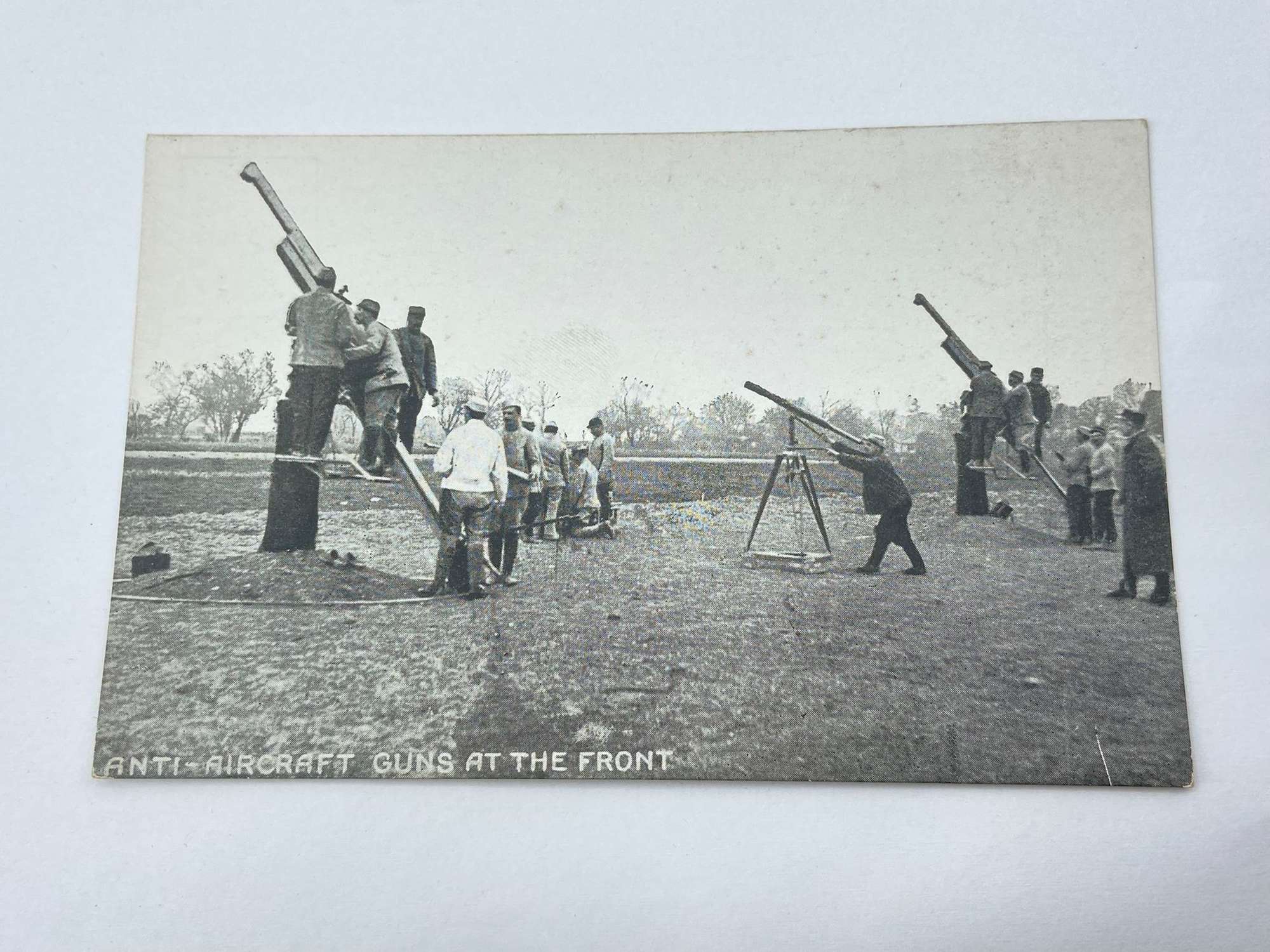 WW1 French Army Anti-Aircraft Guns At The Front Photographic Postcard