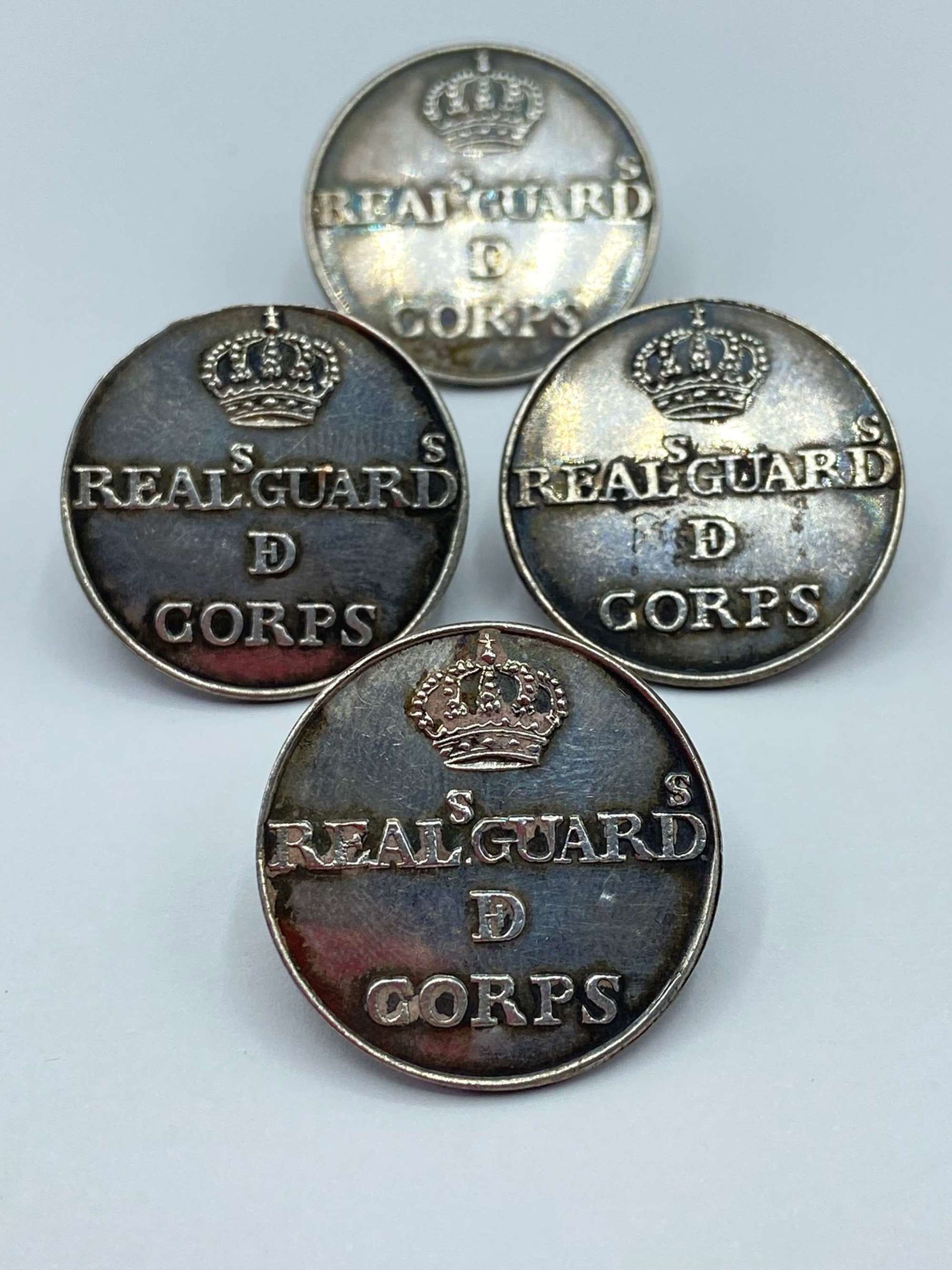 1792-1802 French Revolutionary Wars Reales Guardias de Corps Buttons
