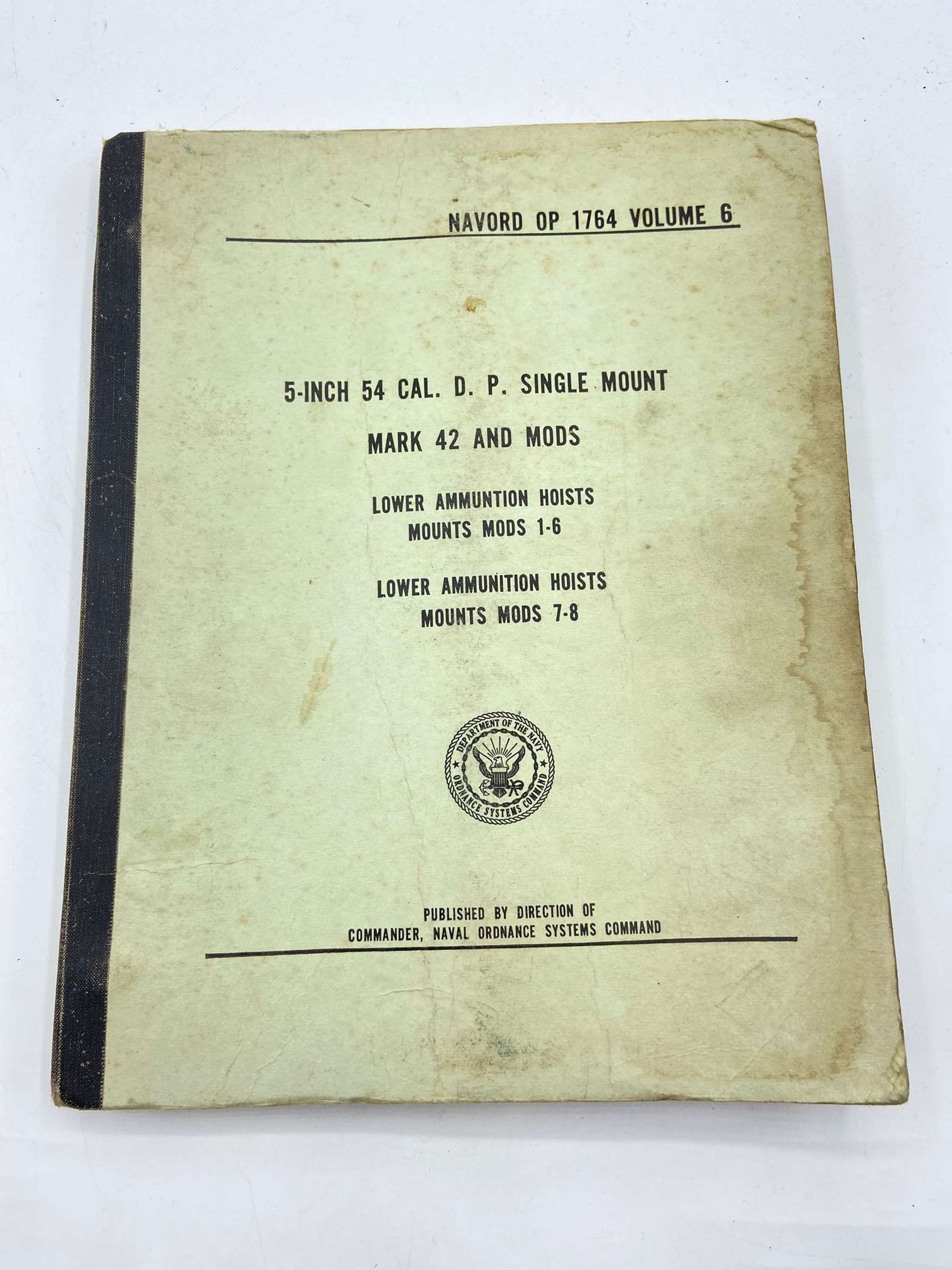 WW2 United States Navy Manual For Single Mount Mark 42 5