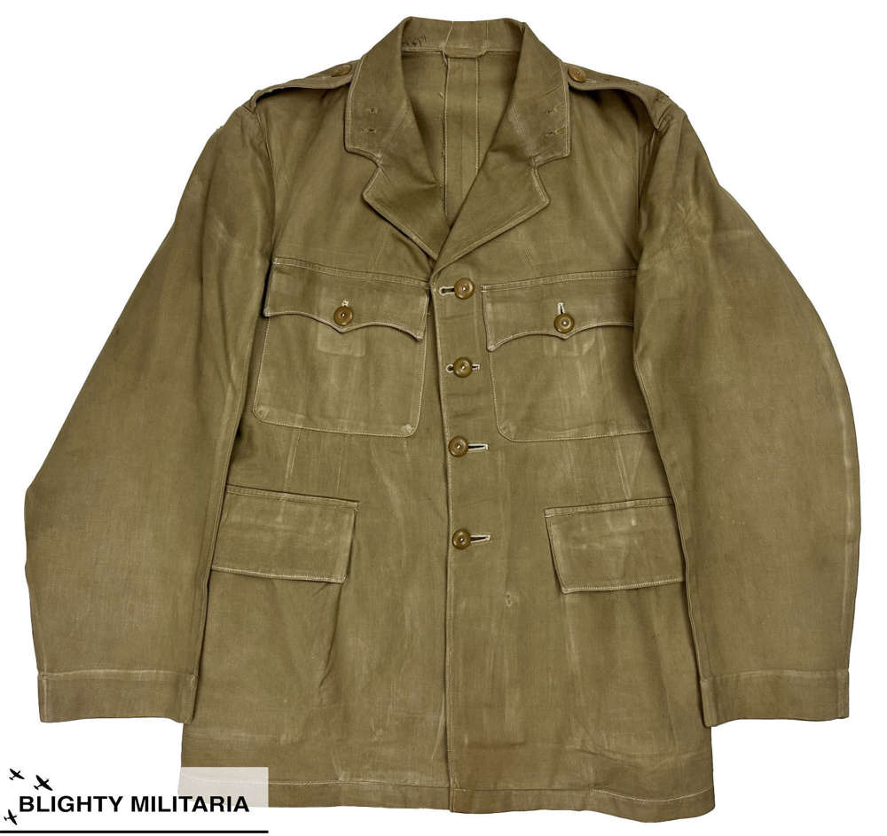 Original 1940s British Officer's Khaki Drill Tunic - Size 34