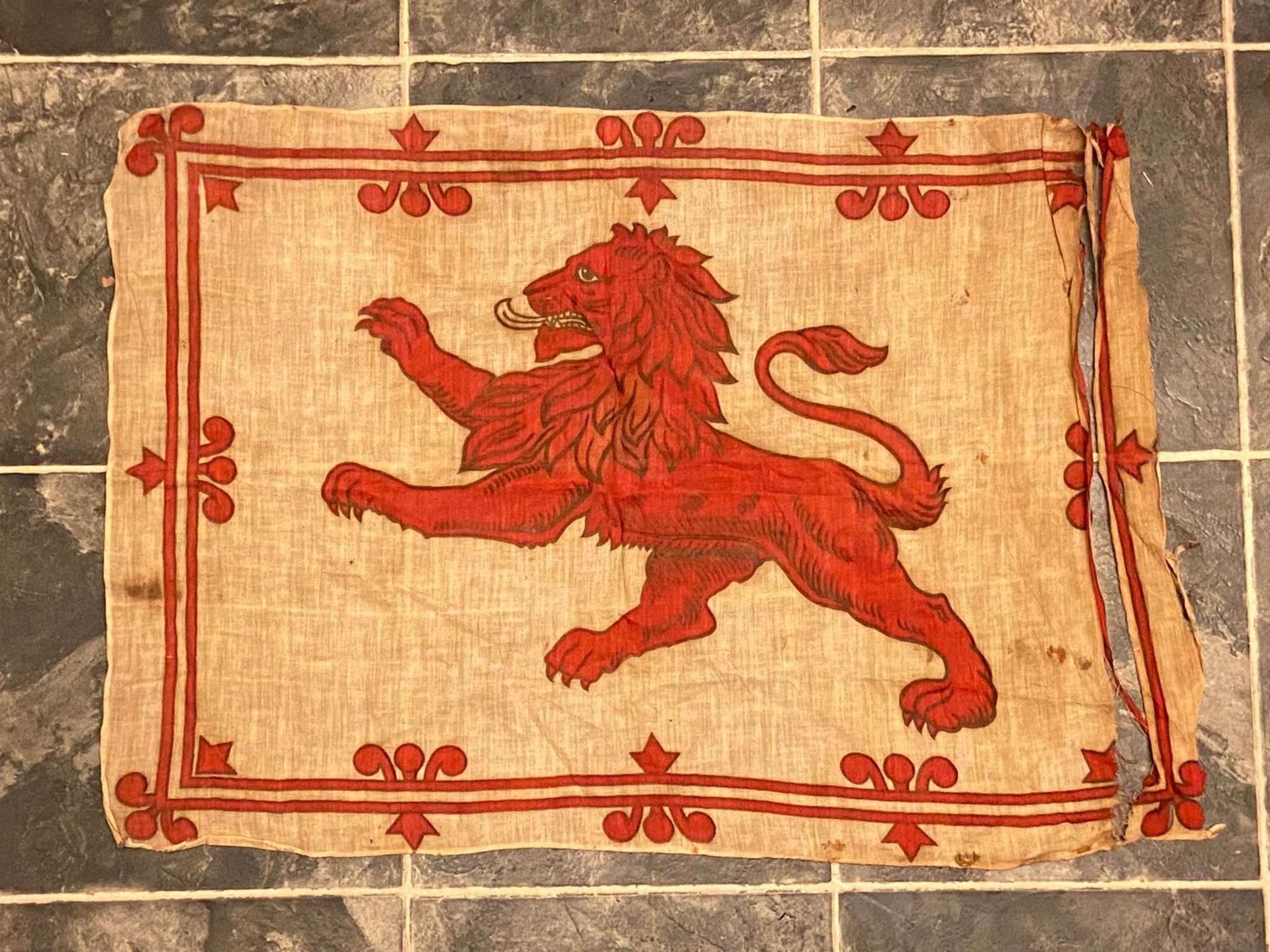 WW1 Period Royal Banner of Scotland Rampant Lion Flag