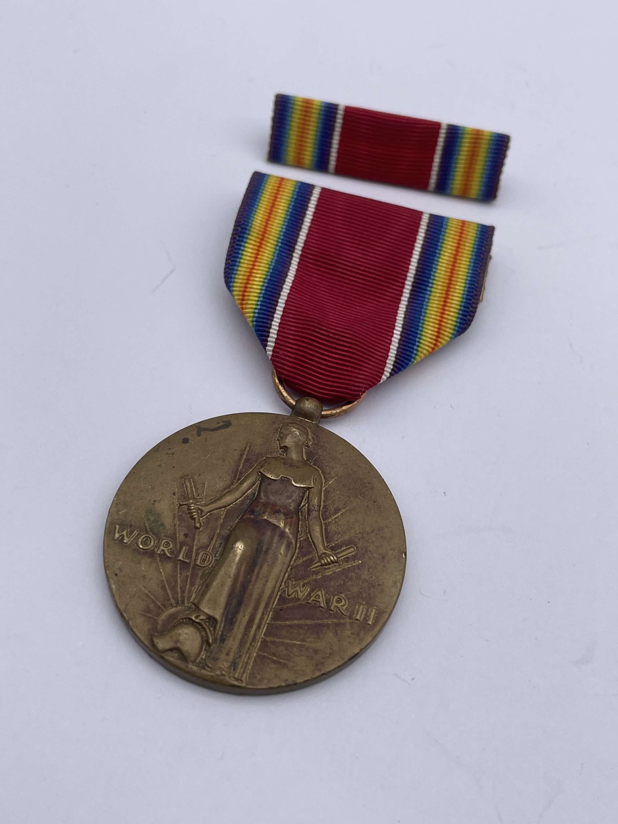 Original American World War II Victory Medal with Bar