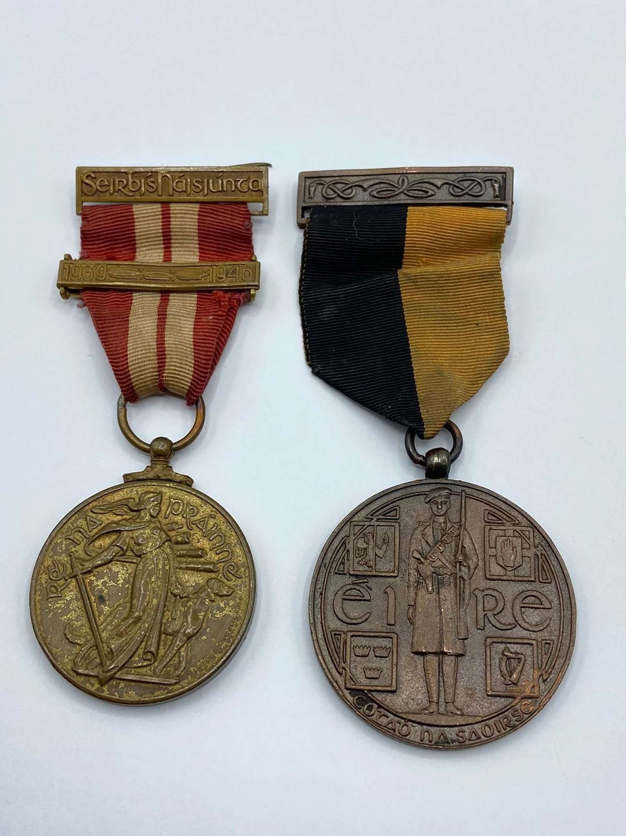 WW1 Irish Duo 1917-21 Service Medal & Emergency Service 1939-46 Medal