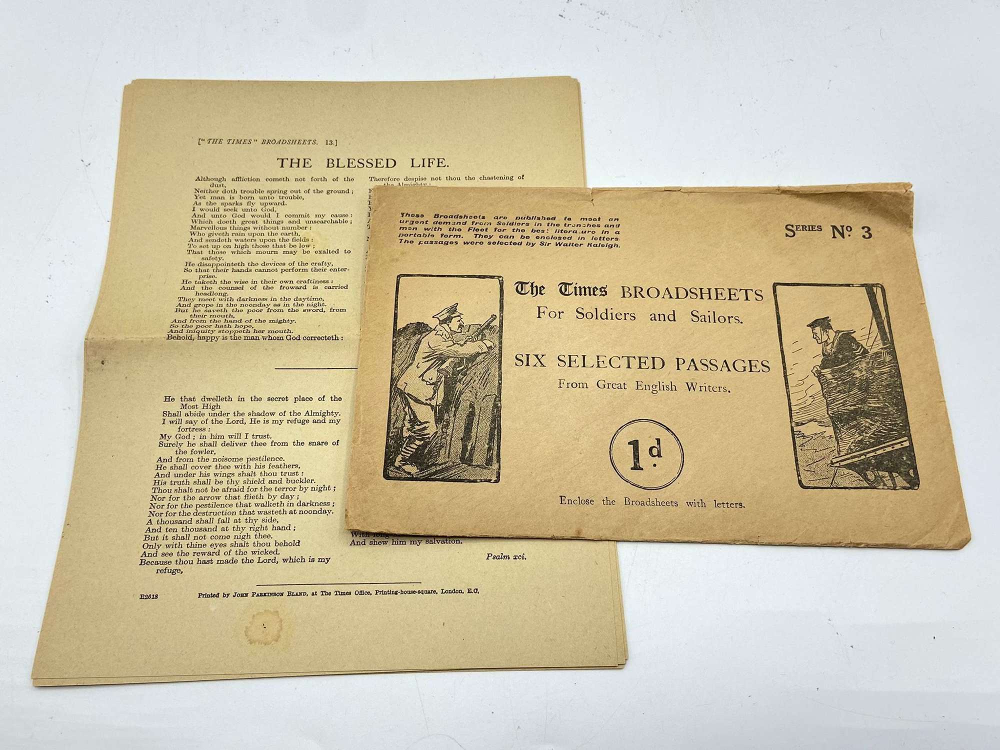 WW1 The Times Broadsheets For Soldiers & Sailors