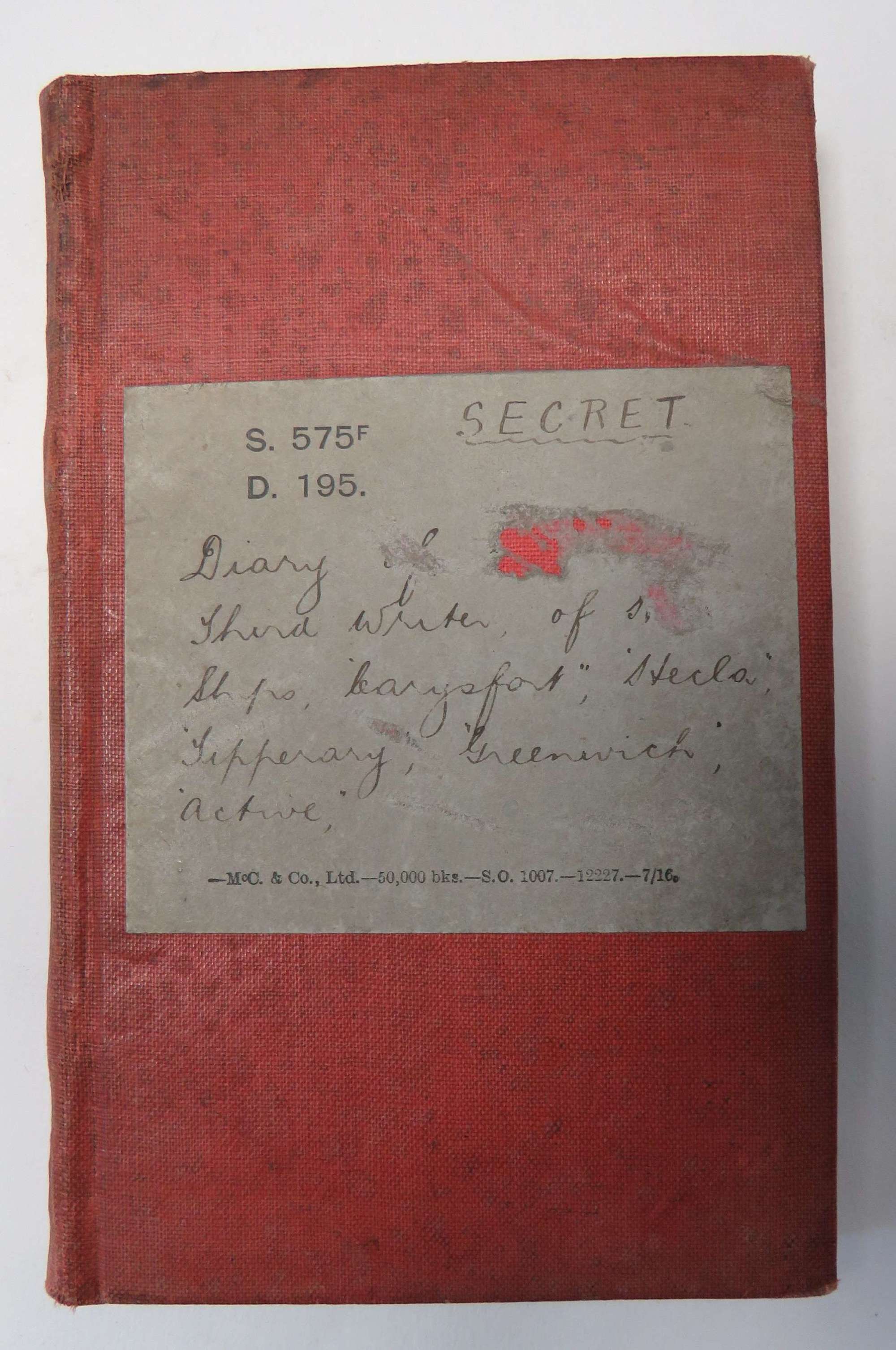 Rare WW1 Royal Navy 1916 Jutland Diary
