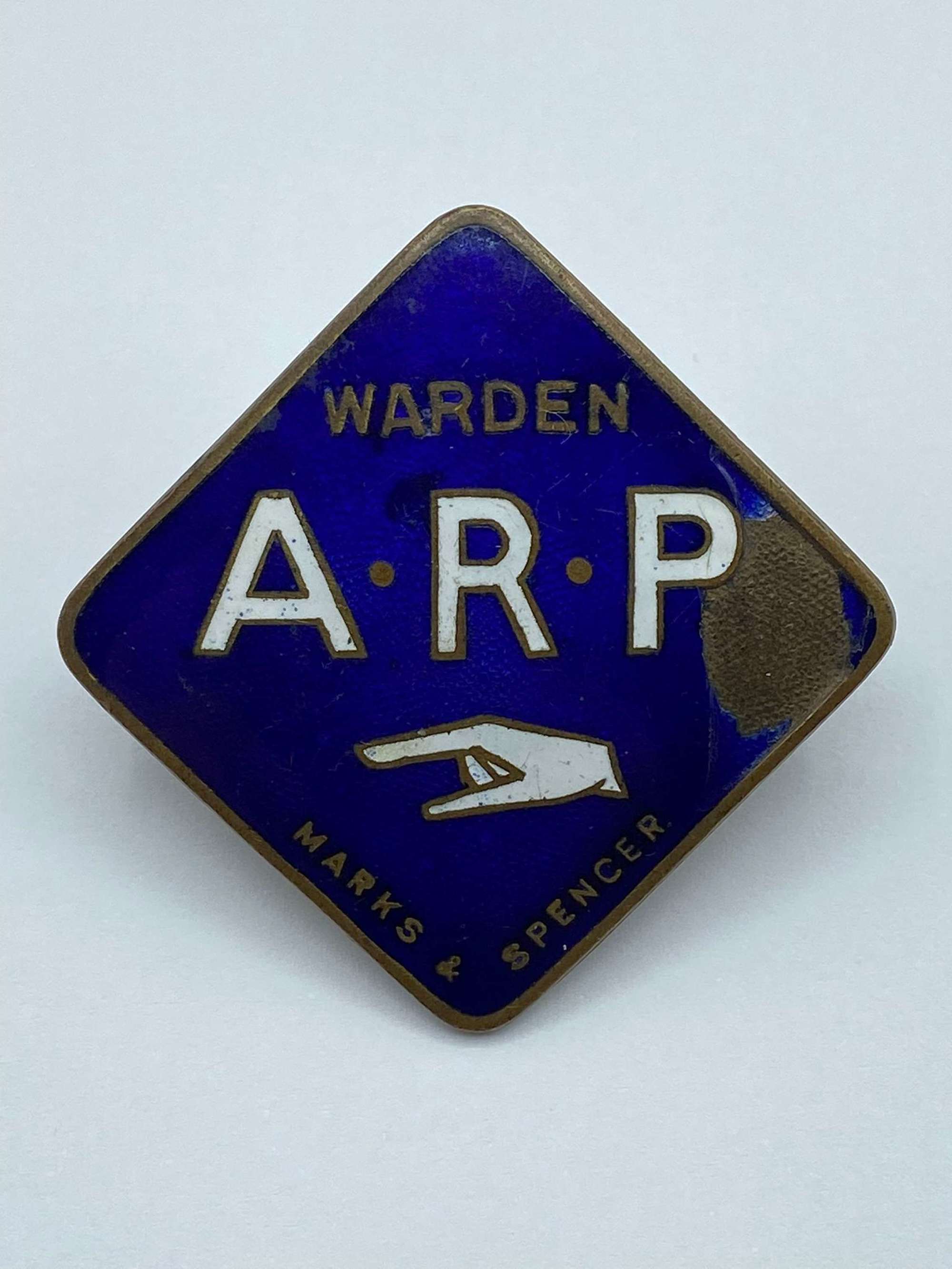 WW2 British Home Front Marks & Spencer Air Raid Precaution ARP Badge
