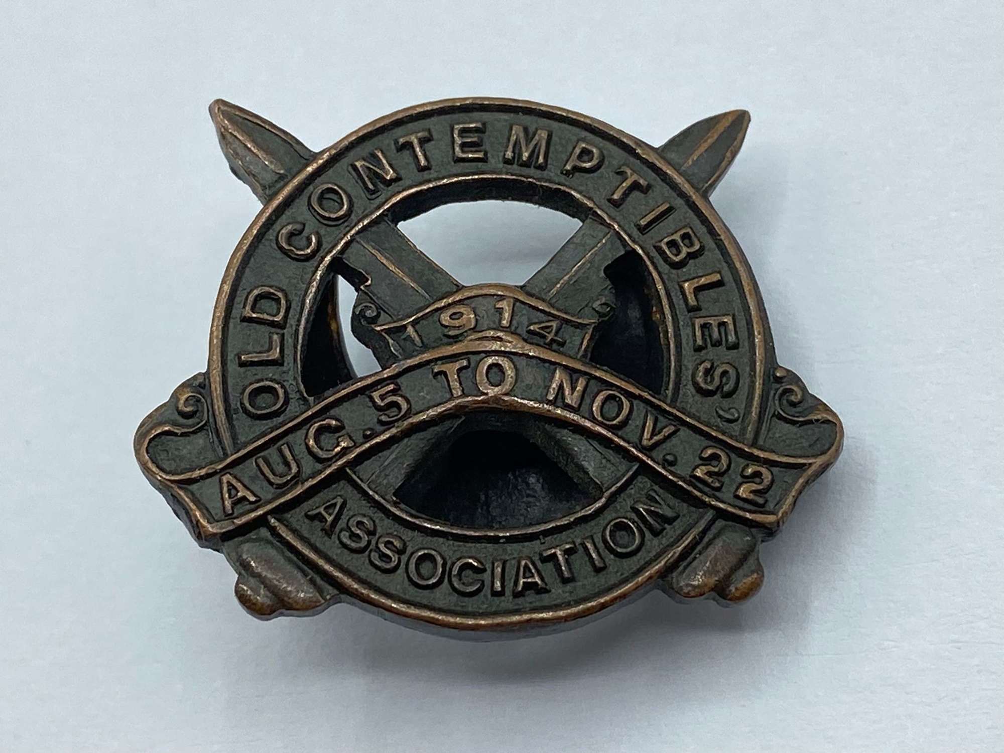 WW1 1914 Old Contemptibles Association Lapel Badge Issue Number 4959D