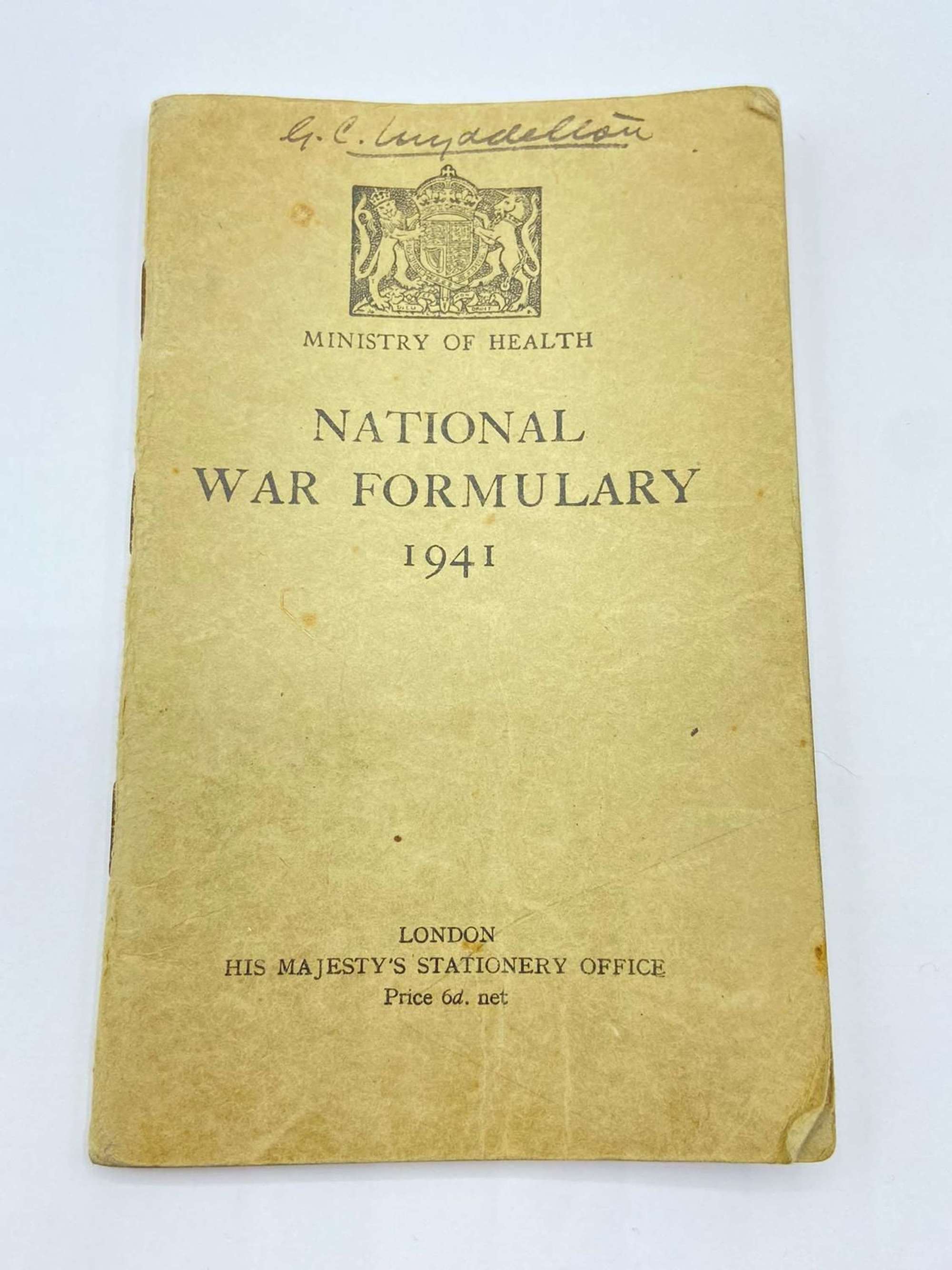 WW2 Ministry Of Health National War Formulary 1941 Hospital Pamphlet
