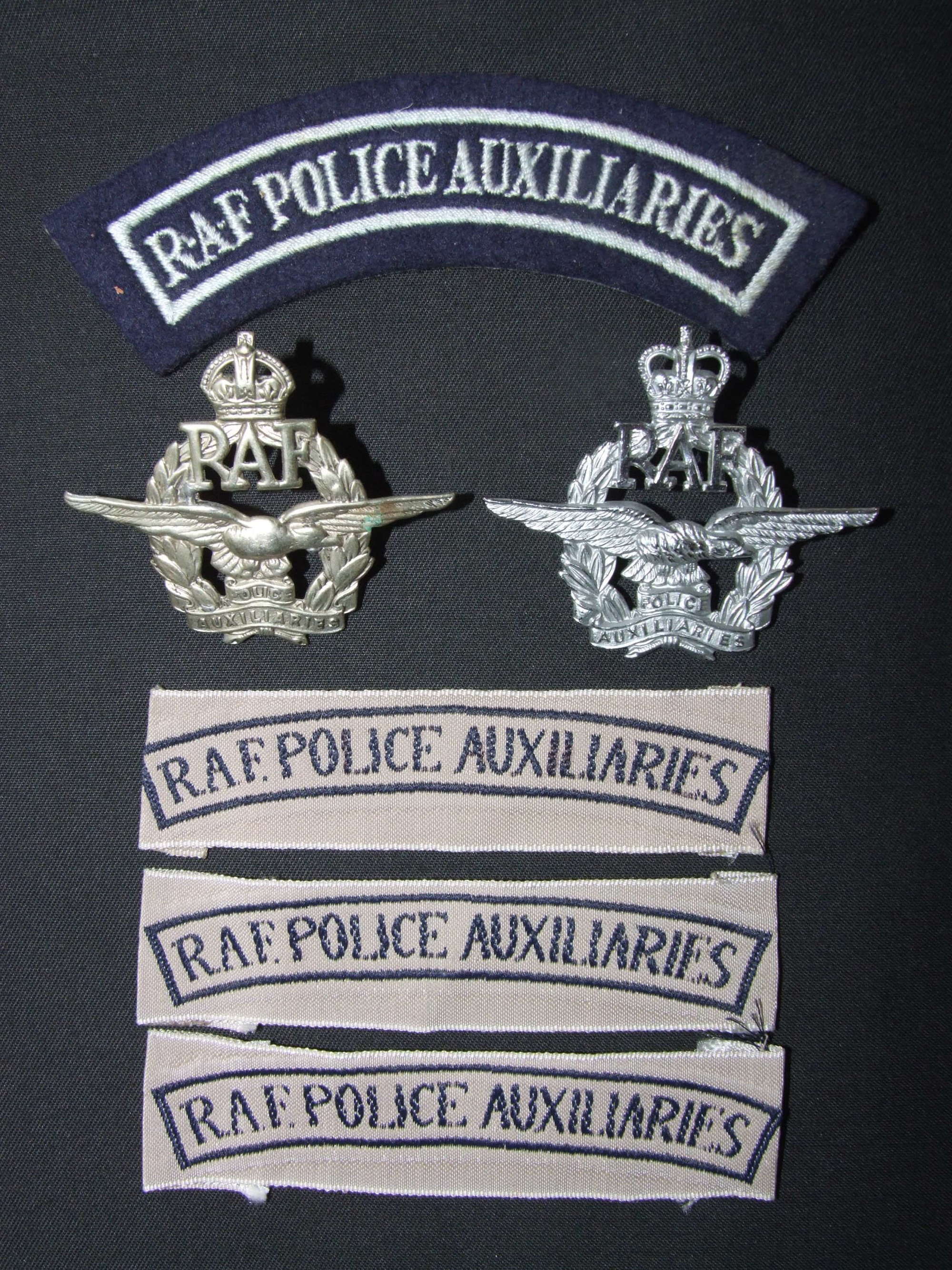 A Small Collection of Early Post War RAF Police Auxiliaries Insignia