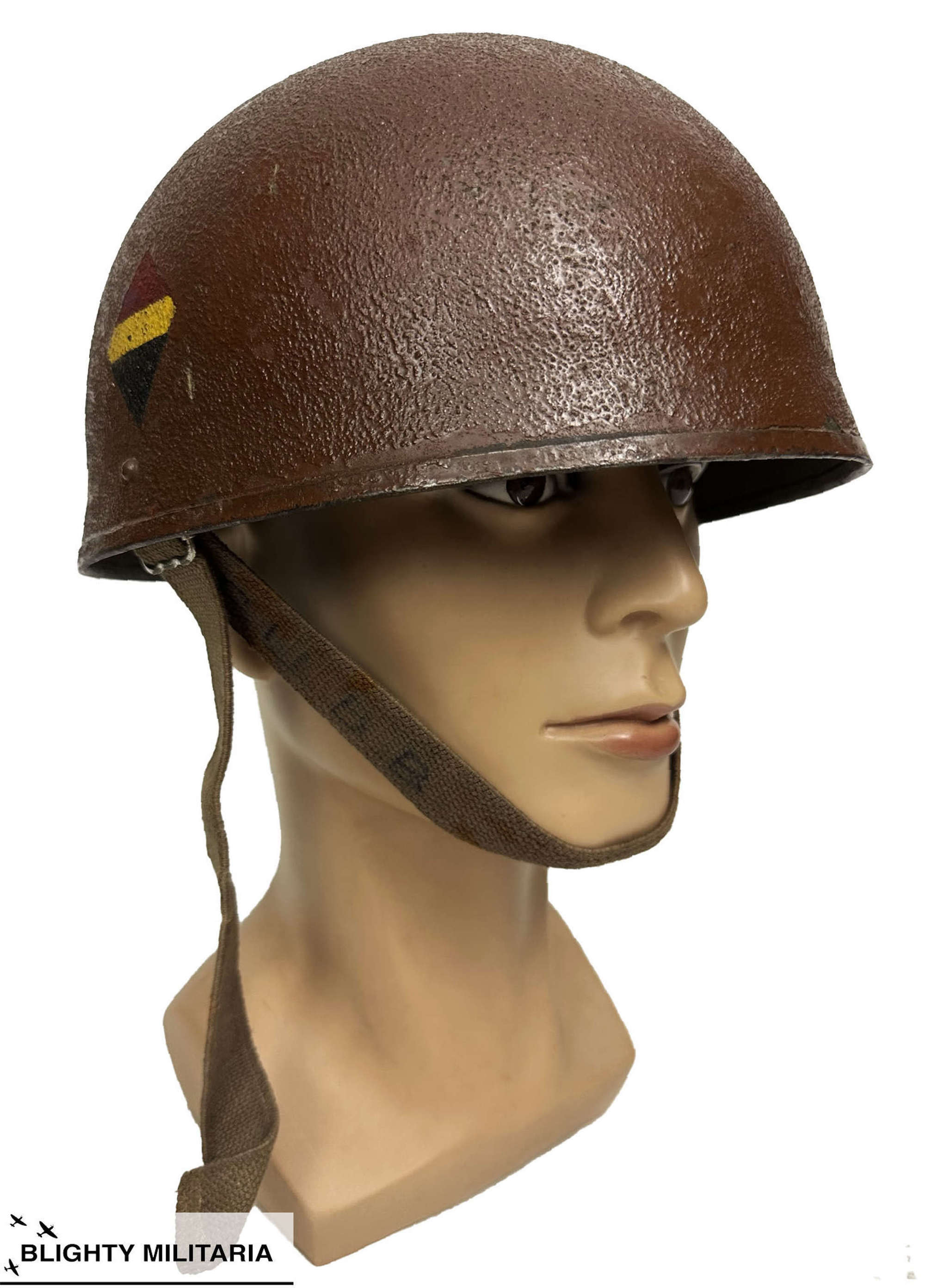 Scarce Original WW2 26th Hussar RAC Steel Helmet
