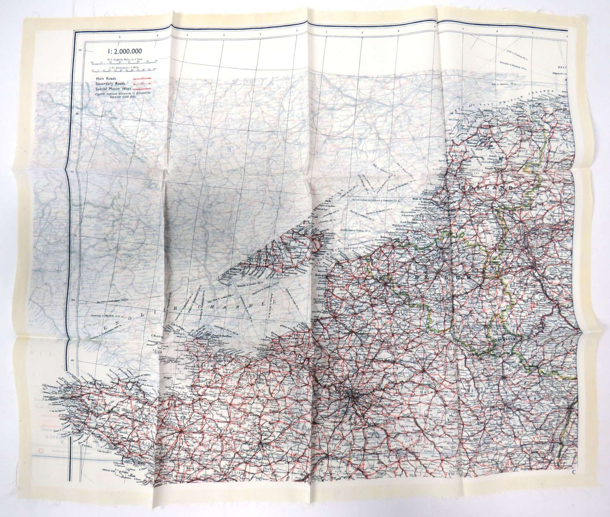 WW2 Air Crew / Special Forces Double Side Silk Map of France