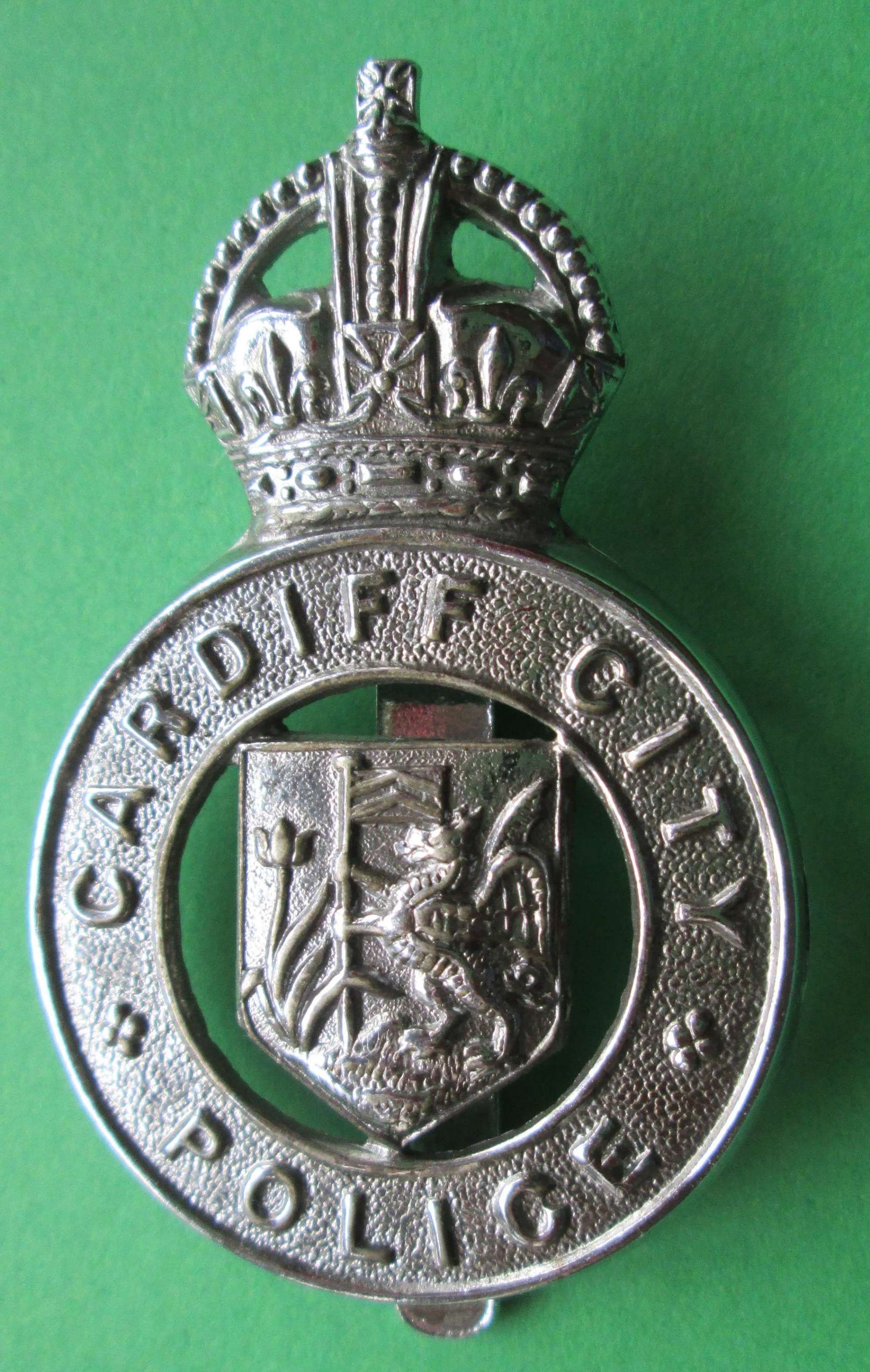 PRE 1952 POLICE CAP BADGE FOR CARDIFF CITY POLICE