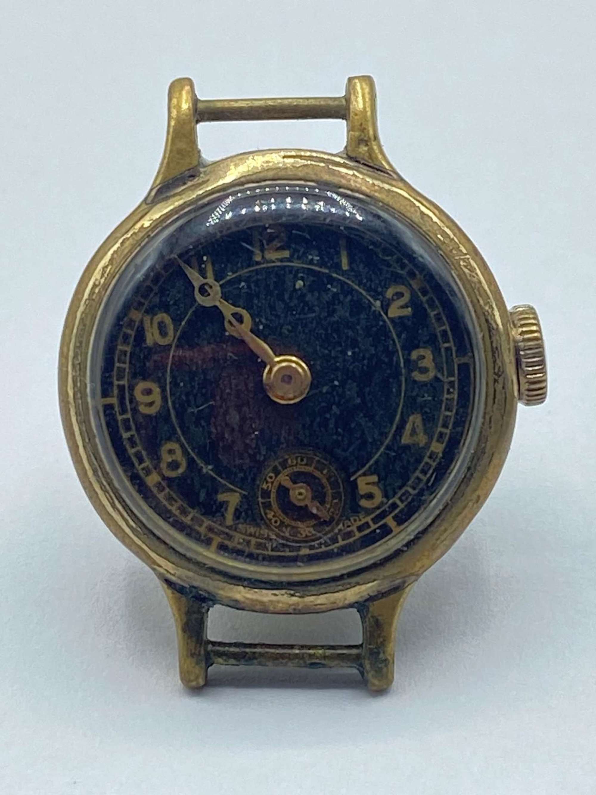 WW2 British Civilians 10k Rolled Gold Working Rotary 15 Jewels Watch