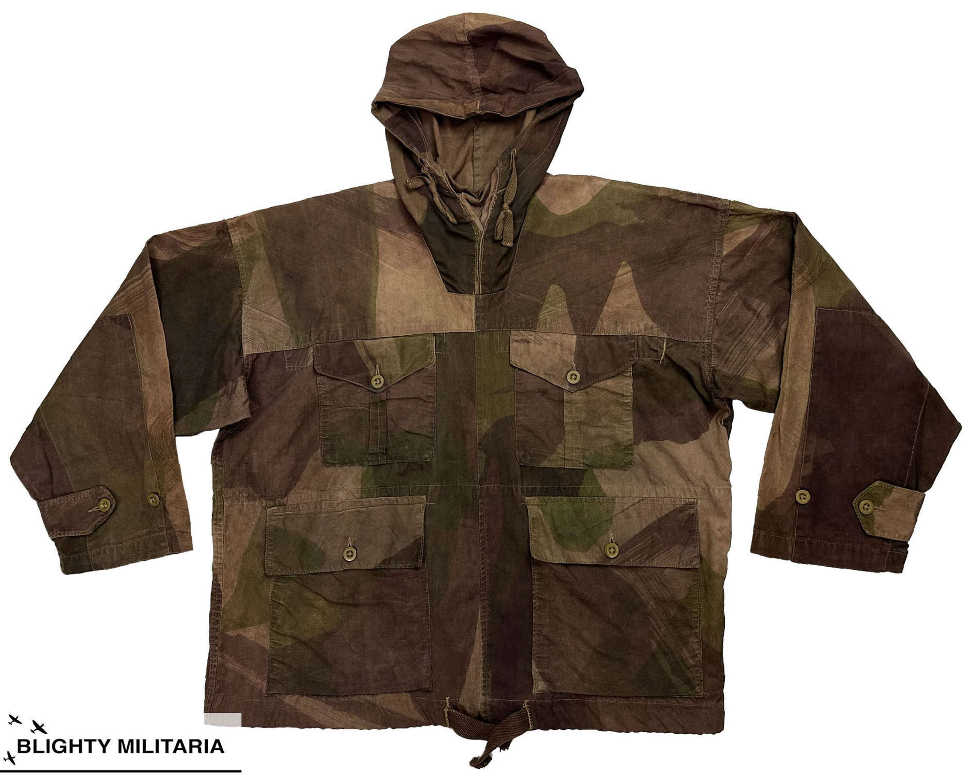 Original 1944 Dated British Army Camouflaged Windproof Smock