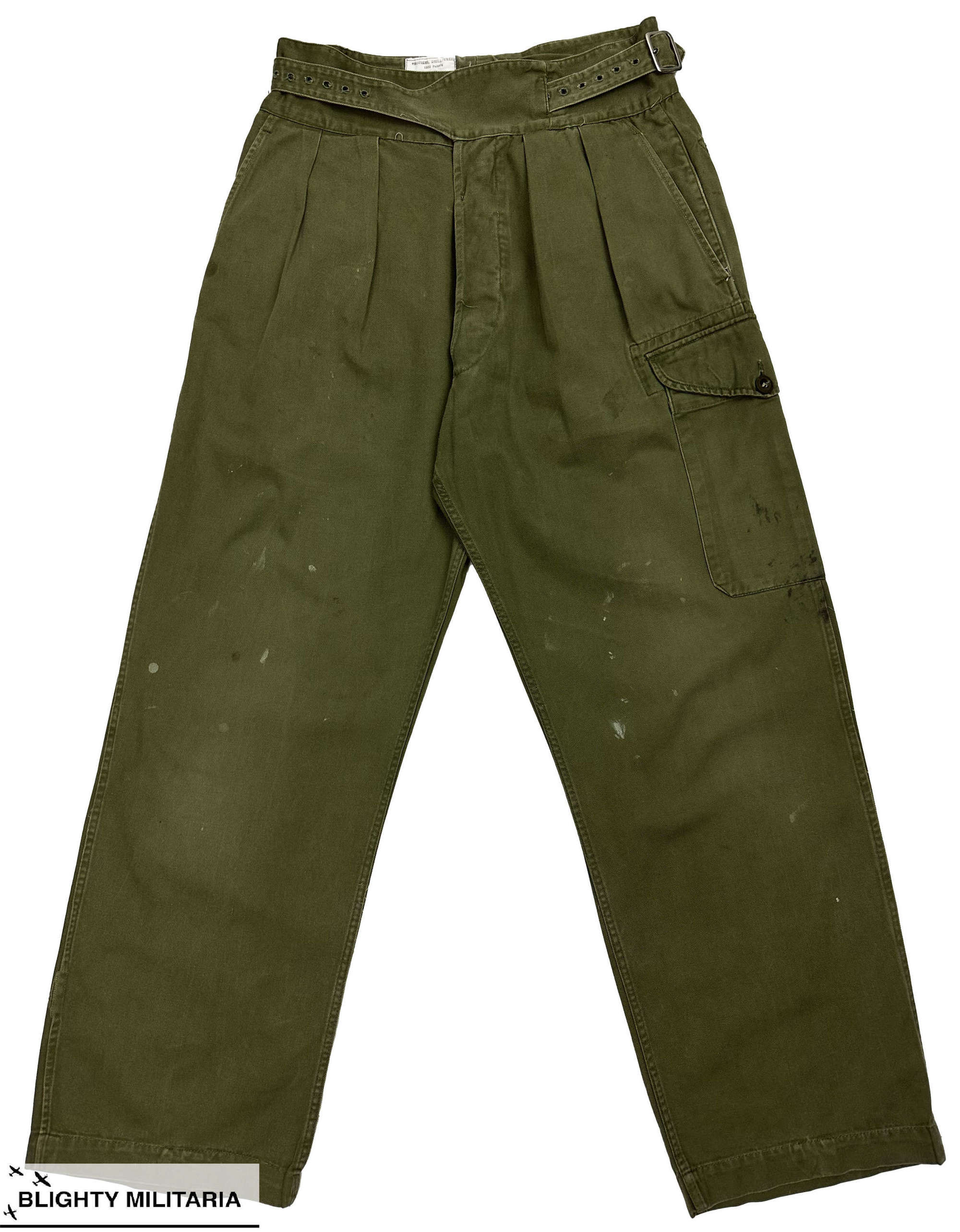 Original 1966 Dated British 1950 Pattern Jungle Green Trousers Size 6