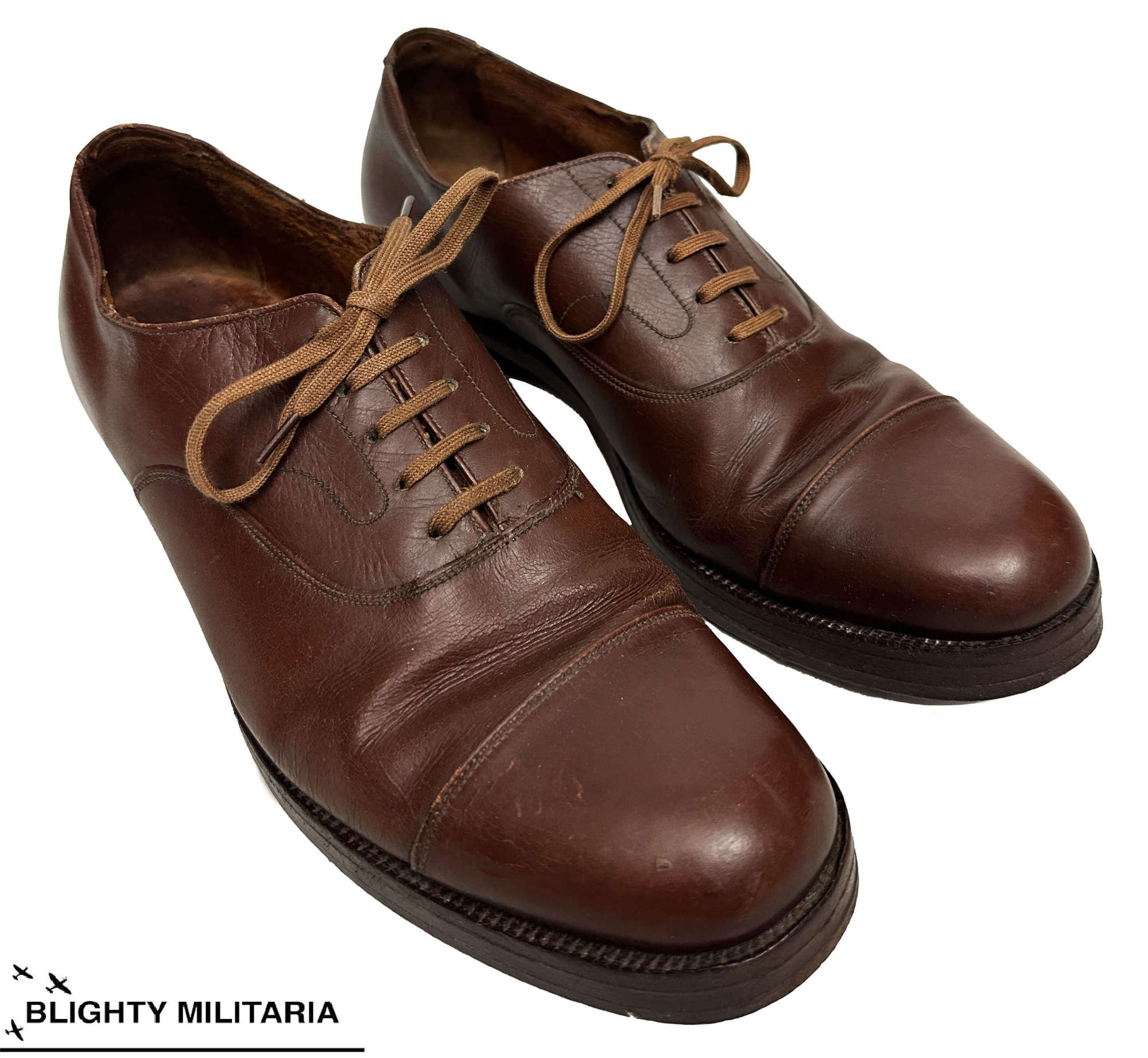 Original 1940s Men's Brown Leather Oxford Shoes by 'Simpson'