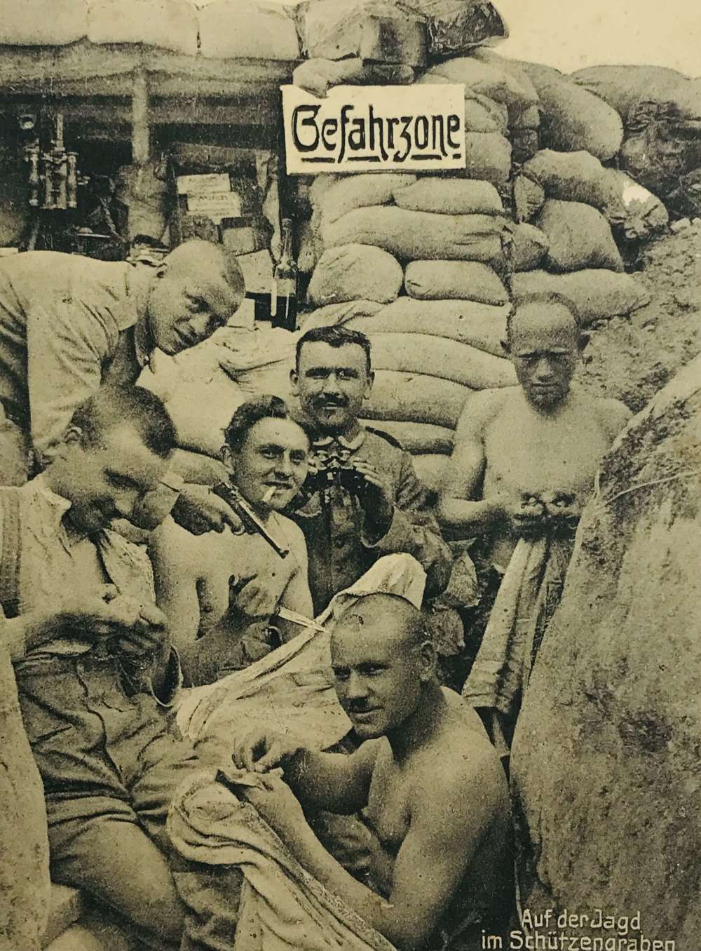 WW1 Postcard of German a front line  trench