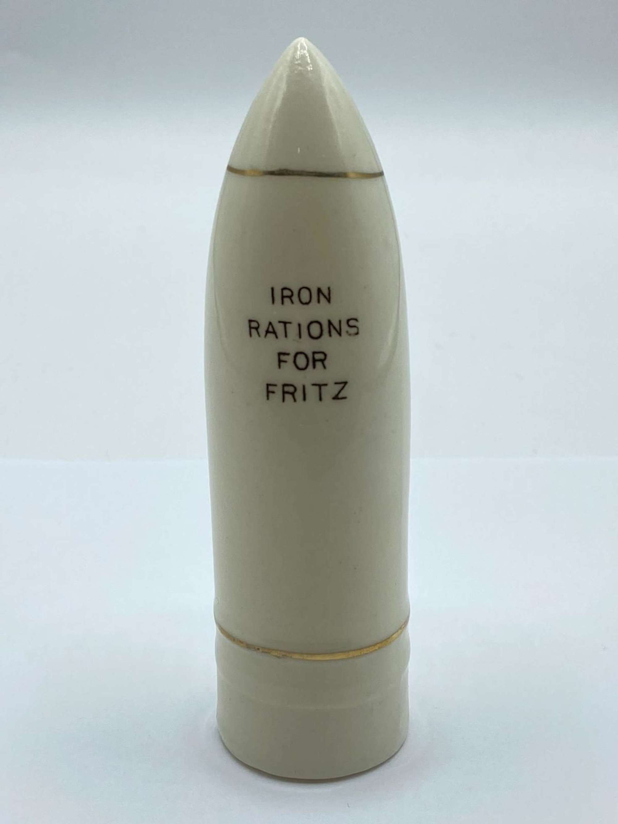 WW1 Carlton Edinburgh Crested “Iron Rations For Fritz” Ceramic Shell