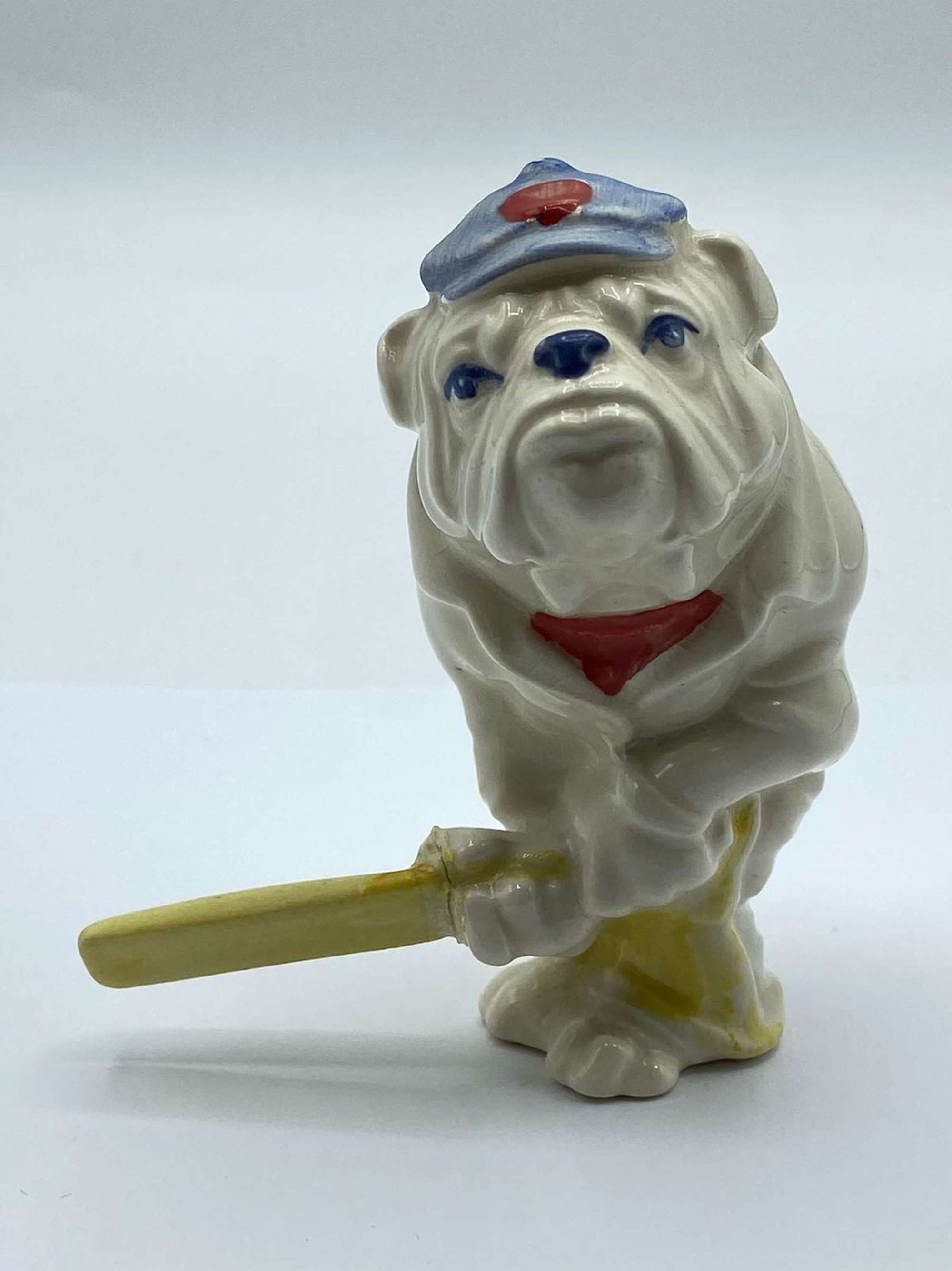 WW2 British Bulldog Playing Cricket Szeiler Ceramic Patriotic Figurine