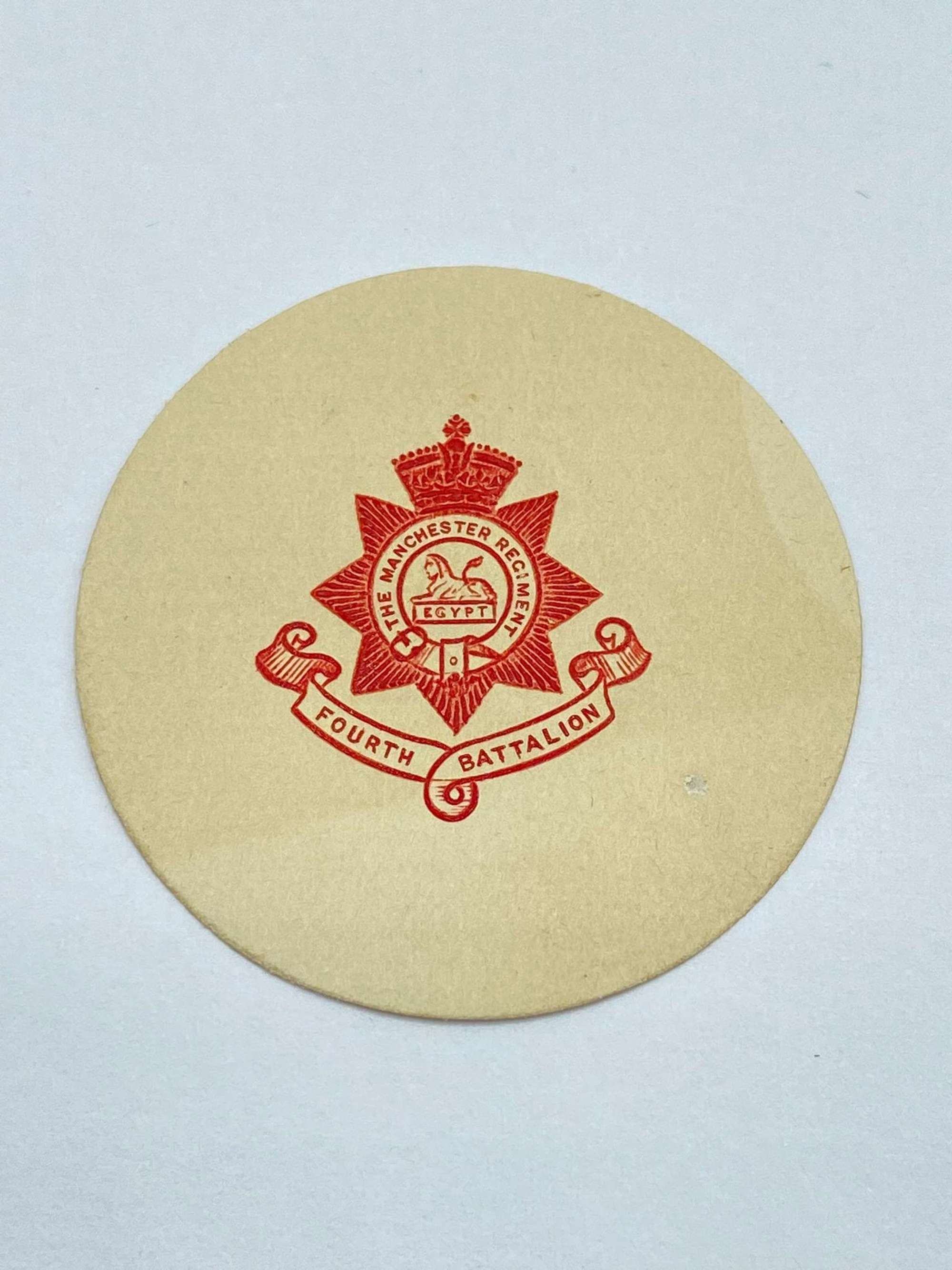 WW1 4th Battalion The Manchester Regiment Embossed Crest Letter Head