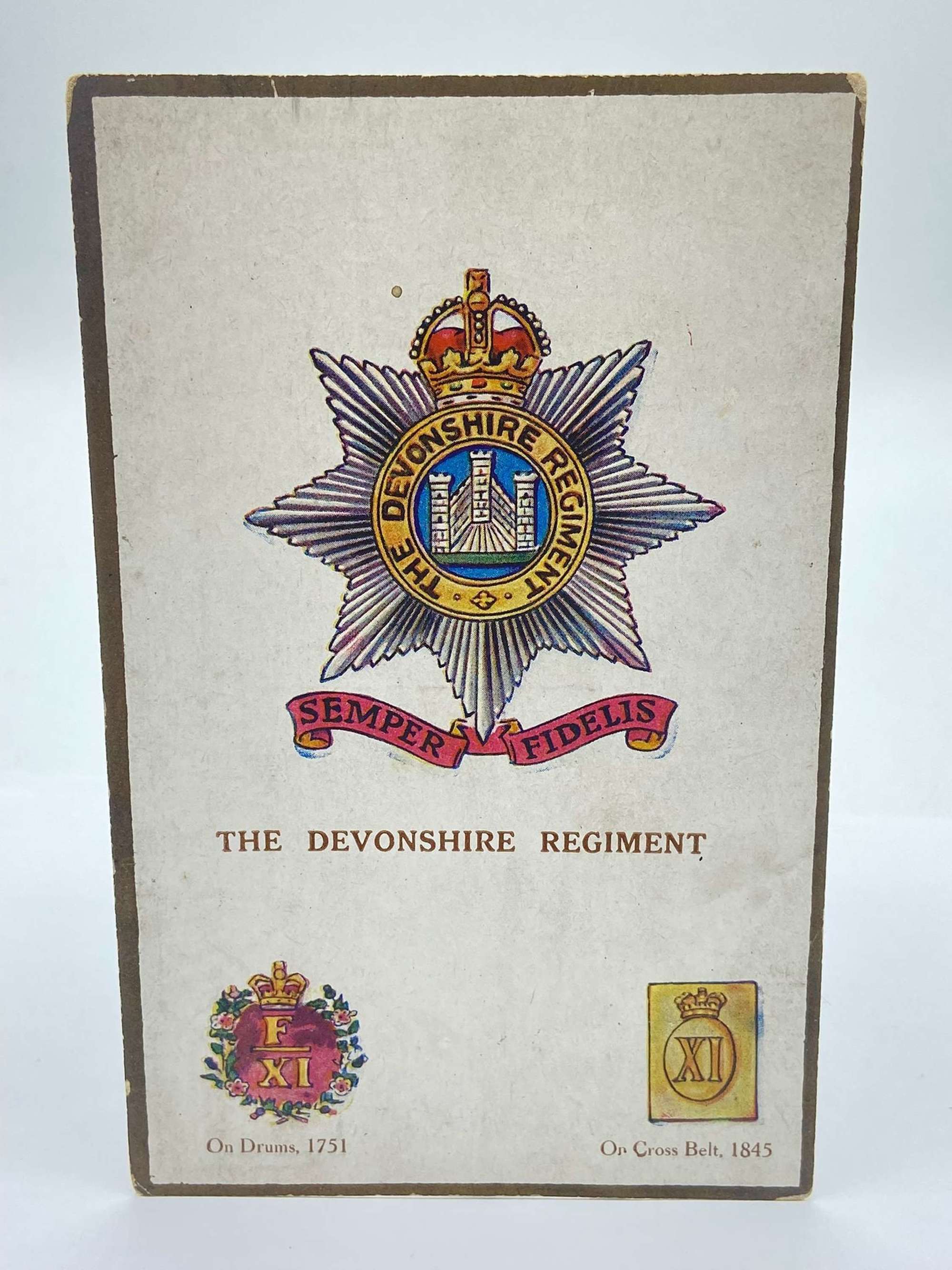 WW1 The Devonshire Regiment Regimental Postcard By Gale & Polden Ltd