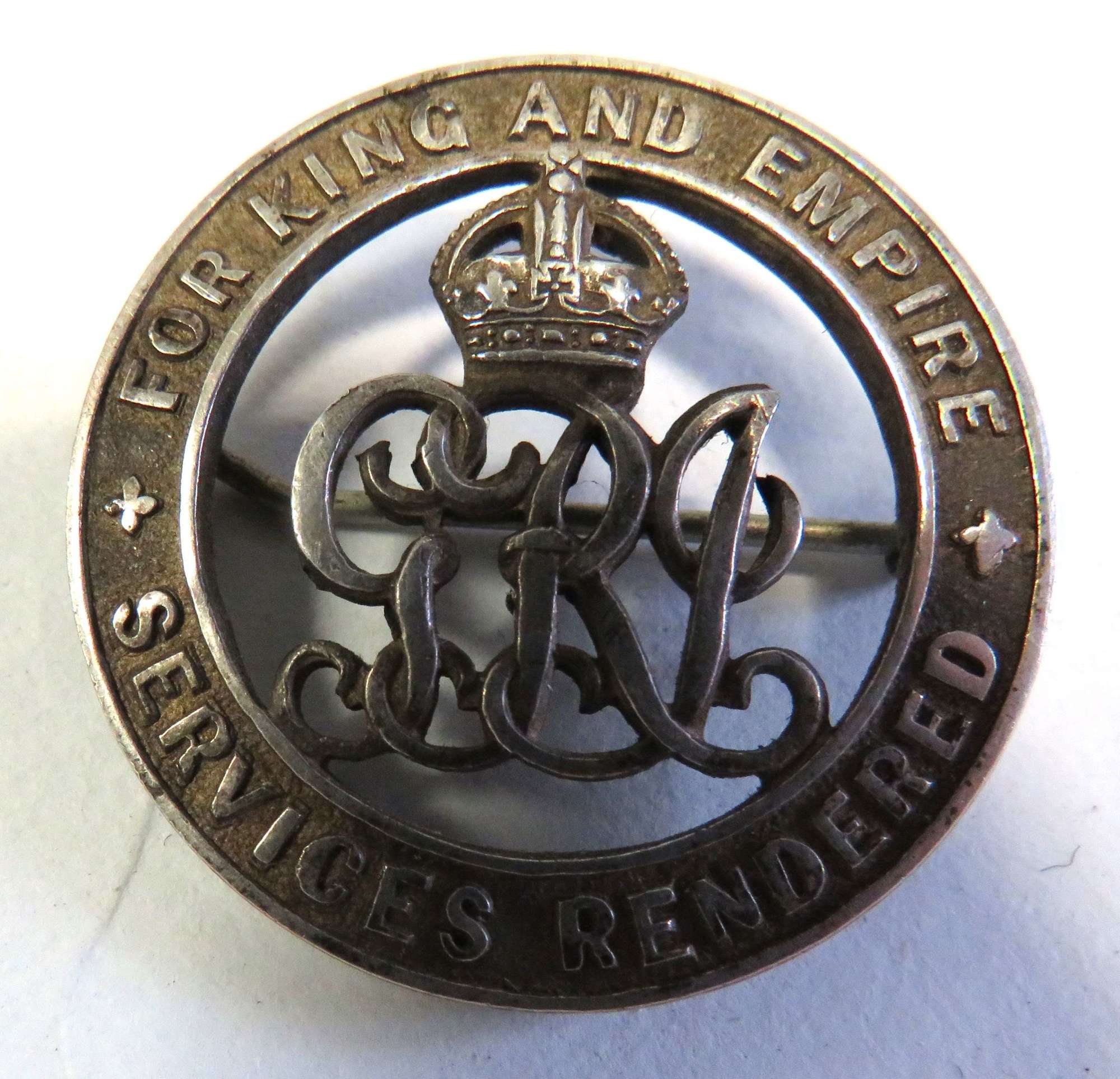 WW1 Services Rendered Lapel Badge 8th Hampshire Regiment