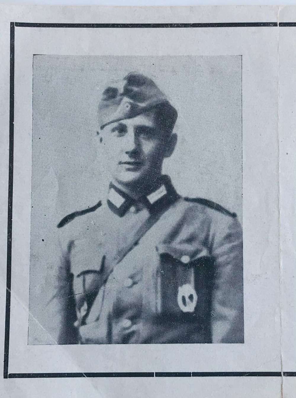 German memorial card killed in action, Normandy, August 44