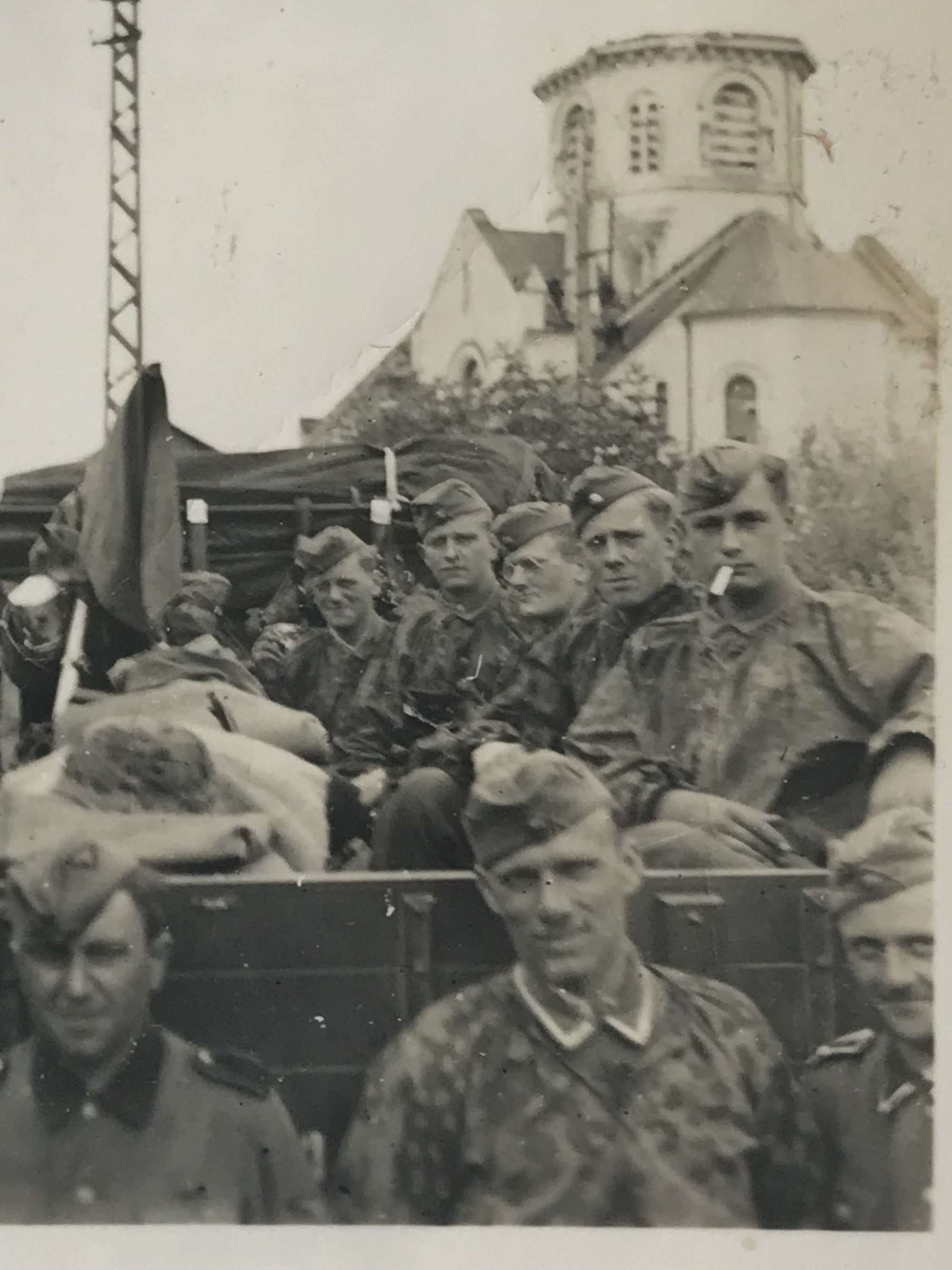 Image of Waffen SS soldiers in camo smocks.