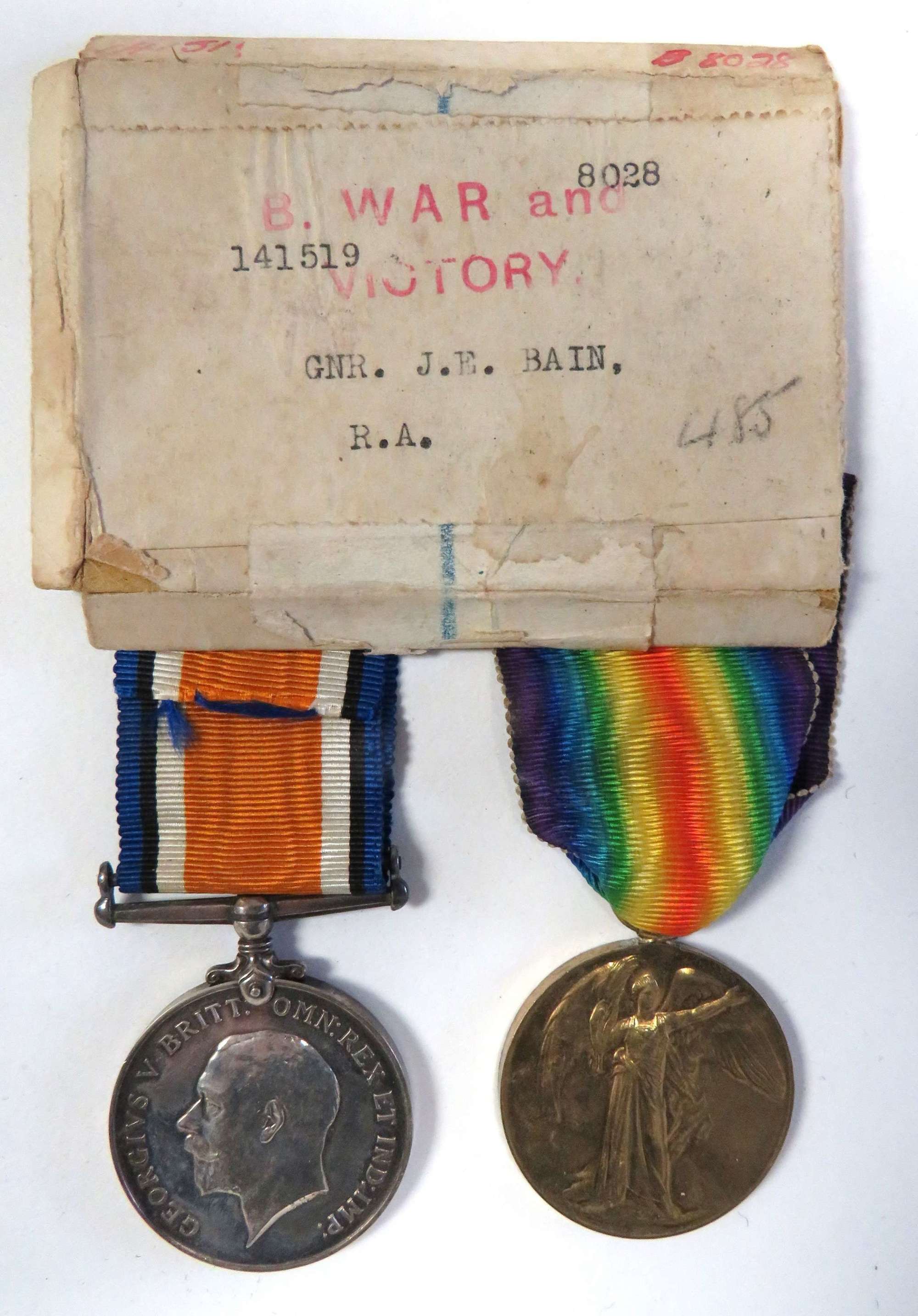 WW1 Royal Artillery Medal Pair of Medals