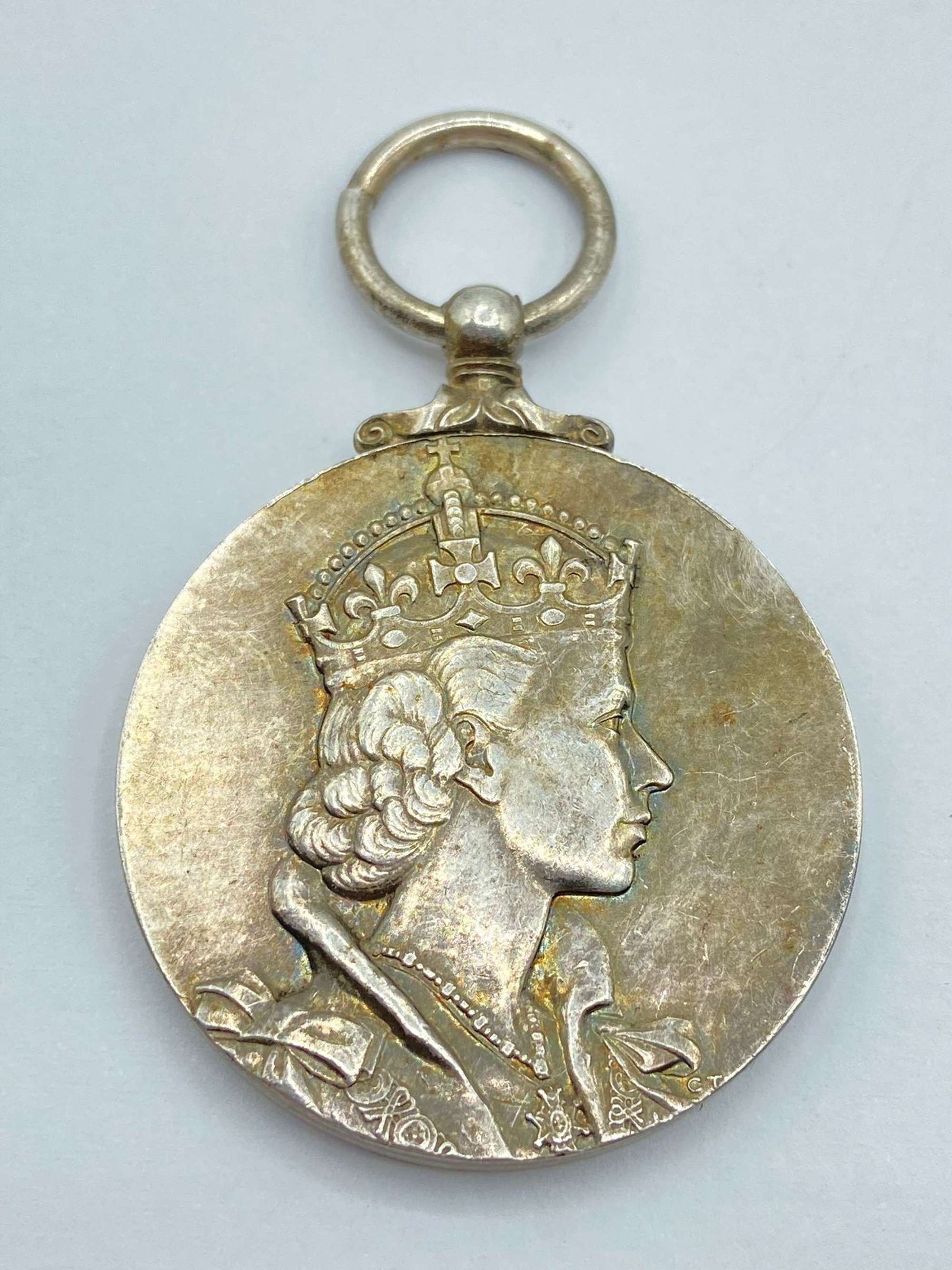 Post WW2 British Queen Elizabeth II Coronation Silver Un-Named Medal
