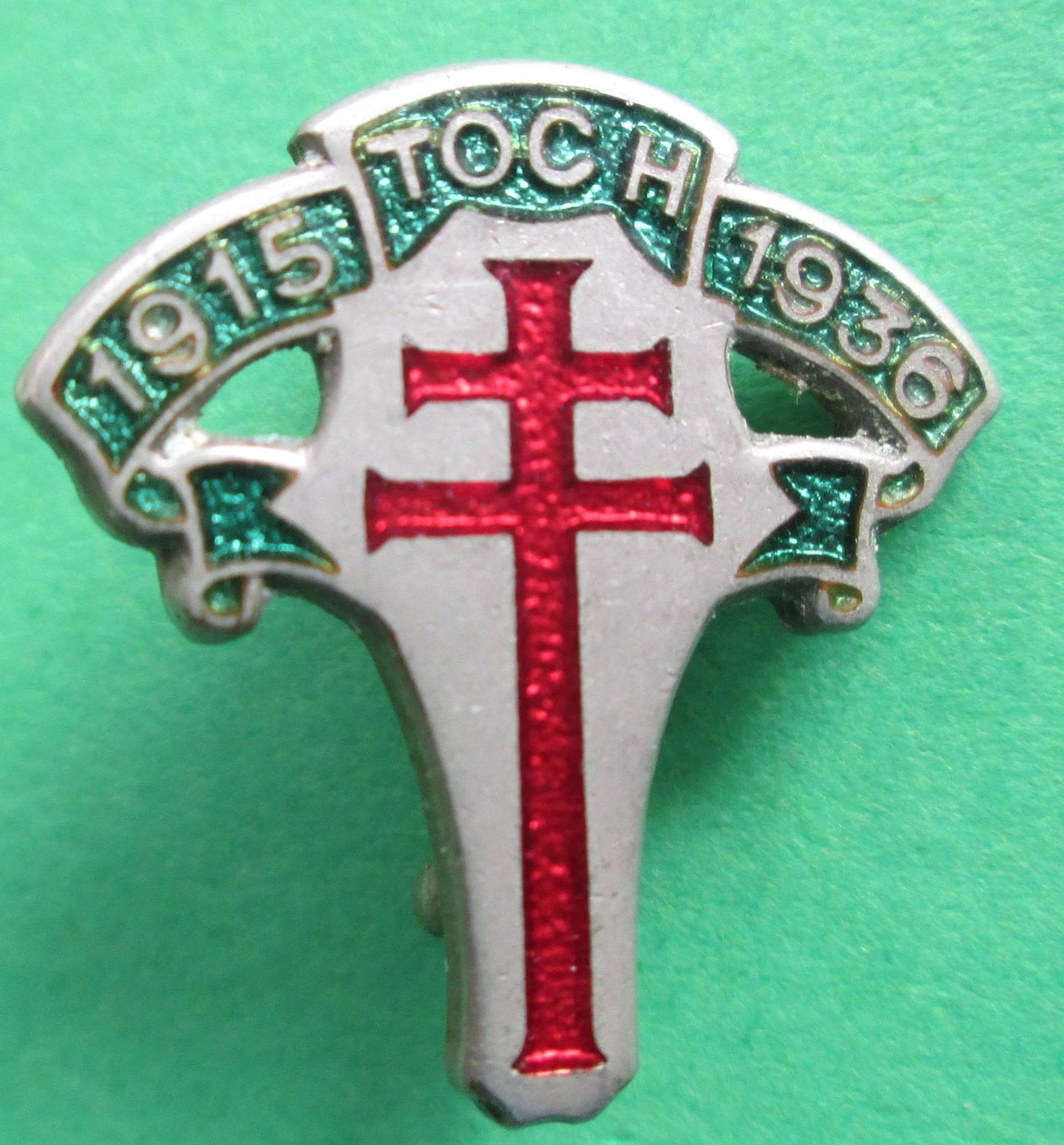 TWO SMALL TOCH WAR SERVICES PIN BADGES