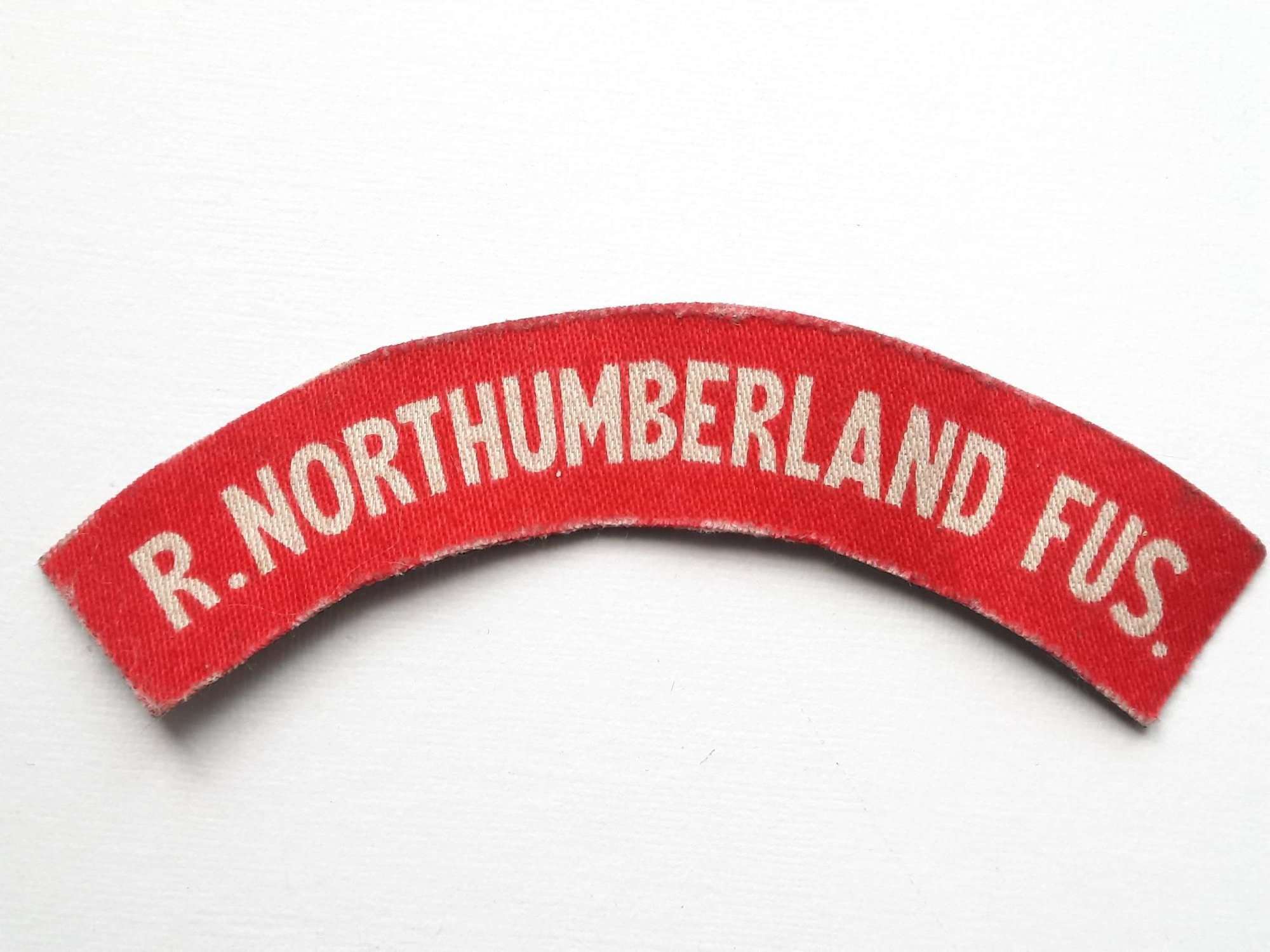 WW2 Royal Northumberland Fusiliers Printer Shoulder Title